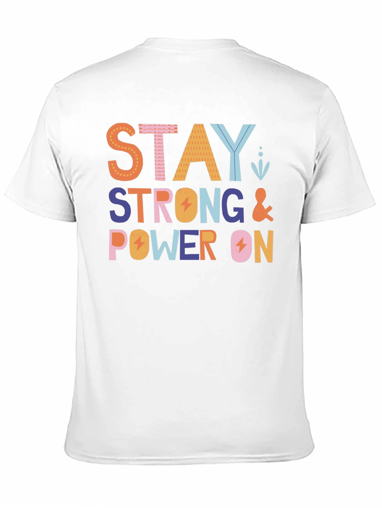 Stay Strong Power On Graphic Tee - Black