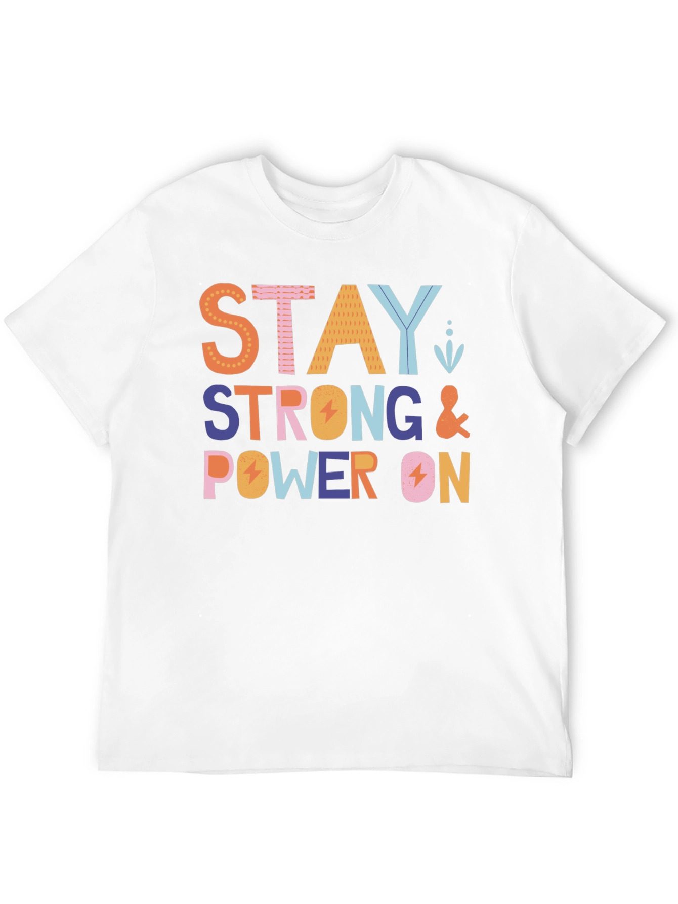Stay Strong Power On Graphic Tee - Black