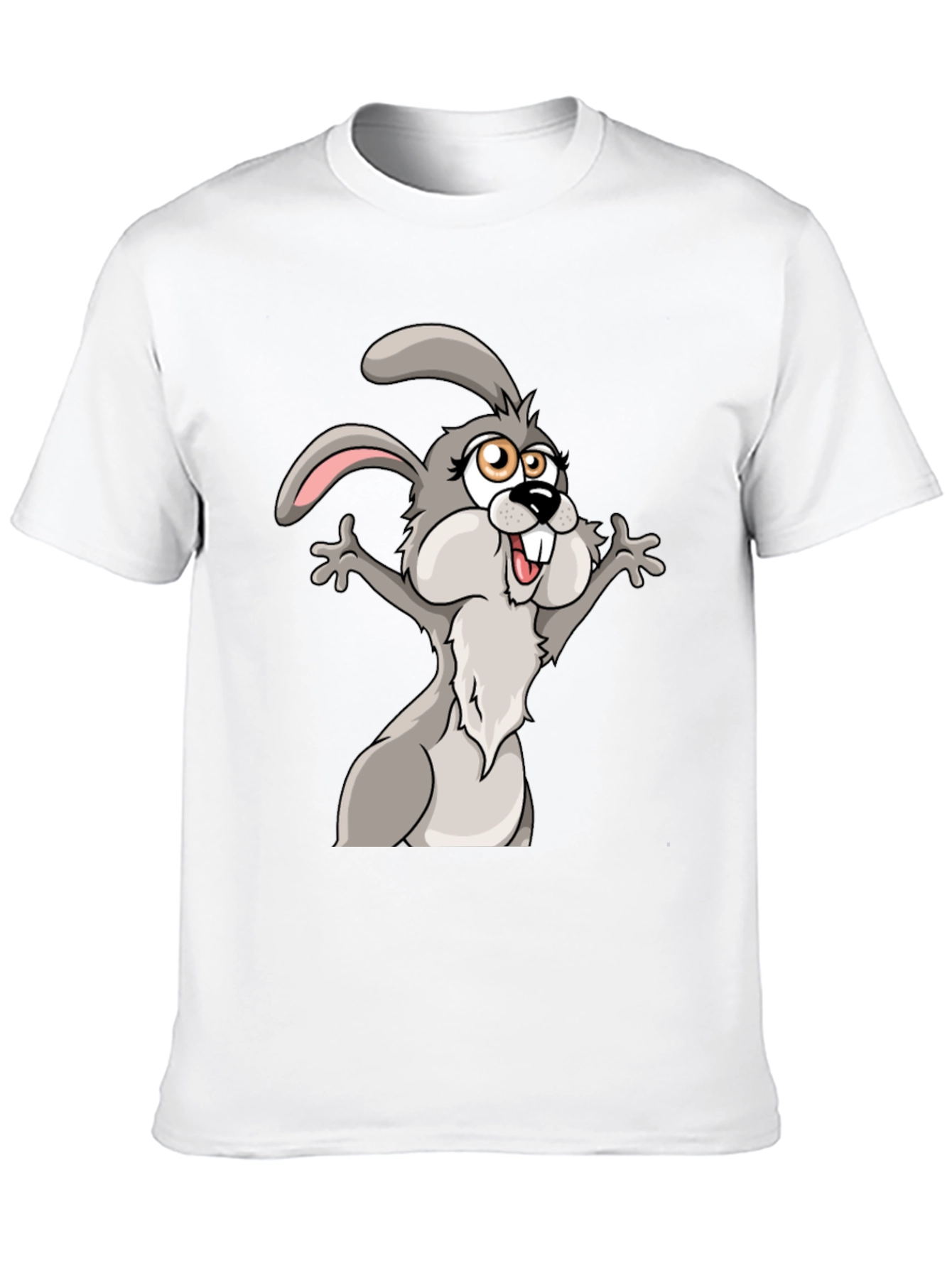 Funny Cartoon Bunny T-Shirt - Black