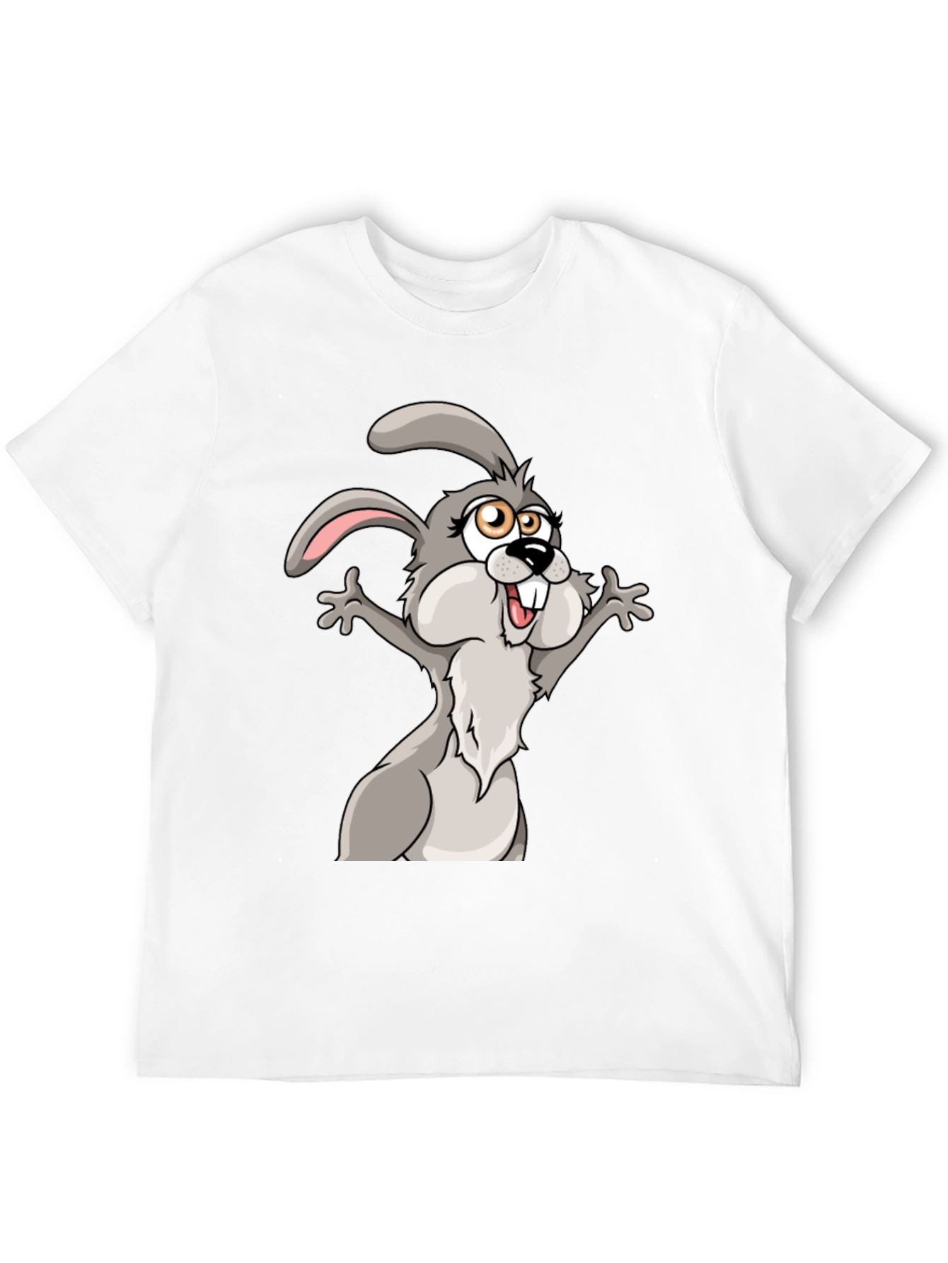 Funny Cartoon Bunny T-Shirt - Black
