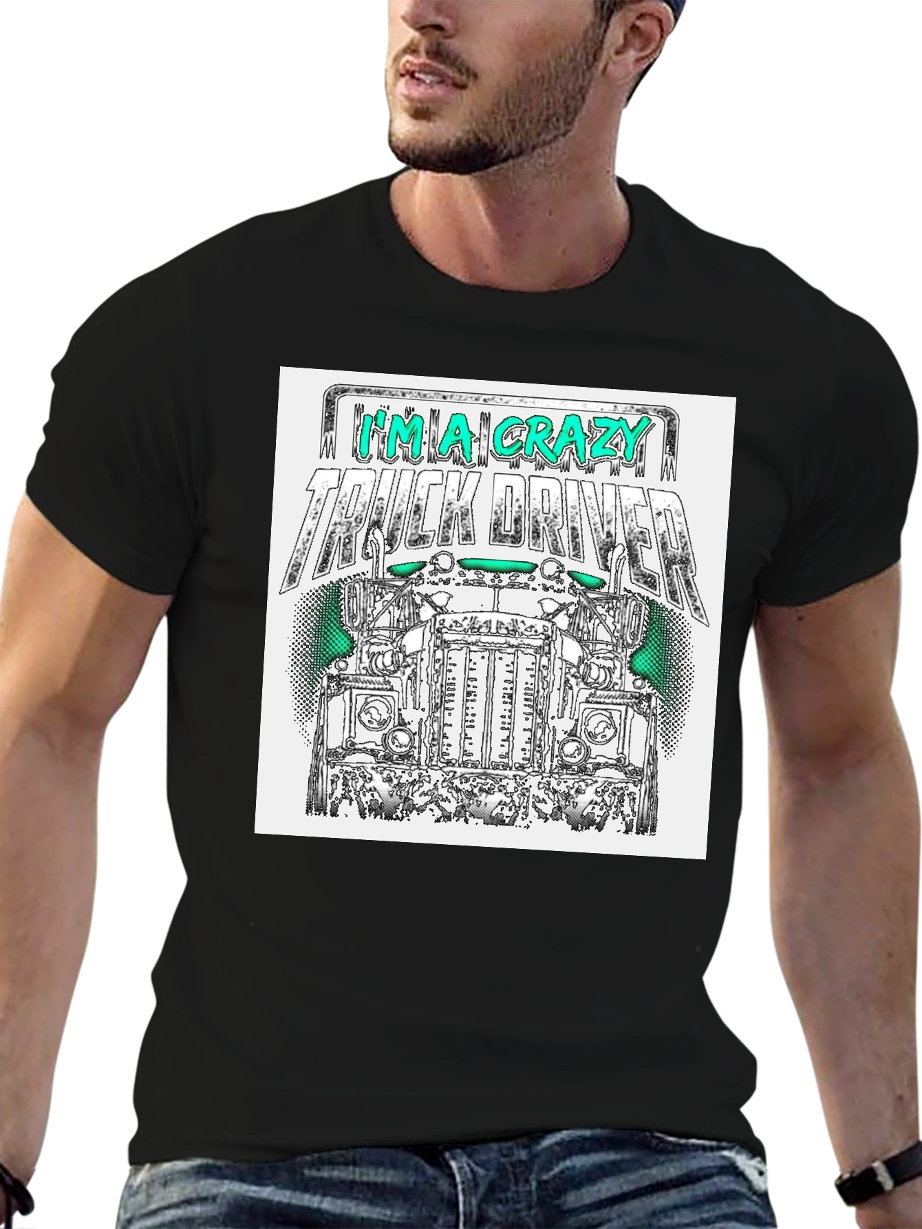 Crazy Truck Driver T-Shirt - Mens Black Tee