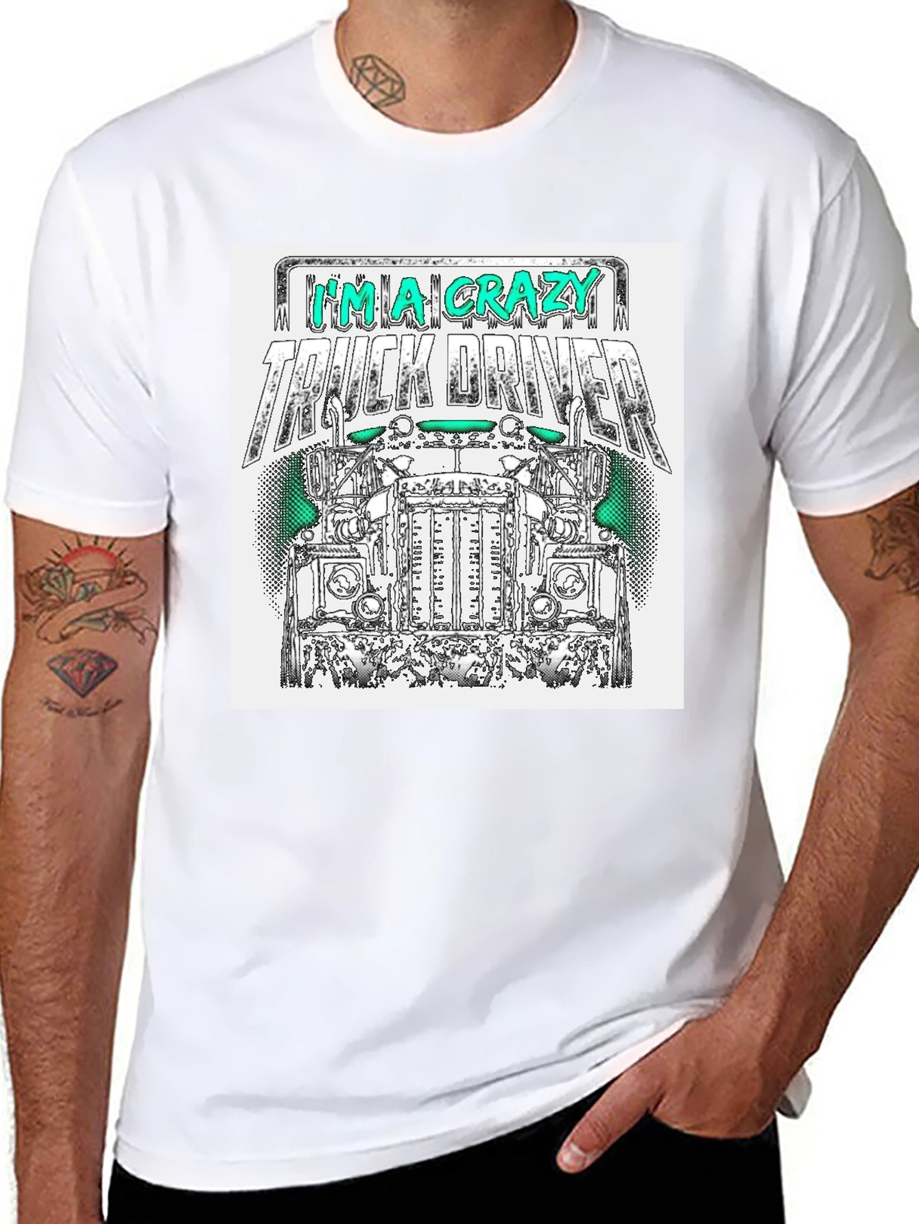 Crazy Truck Driver T-Shirt - Mens Black Tee