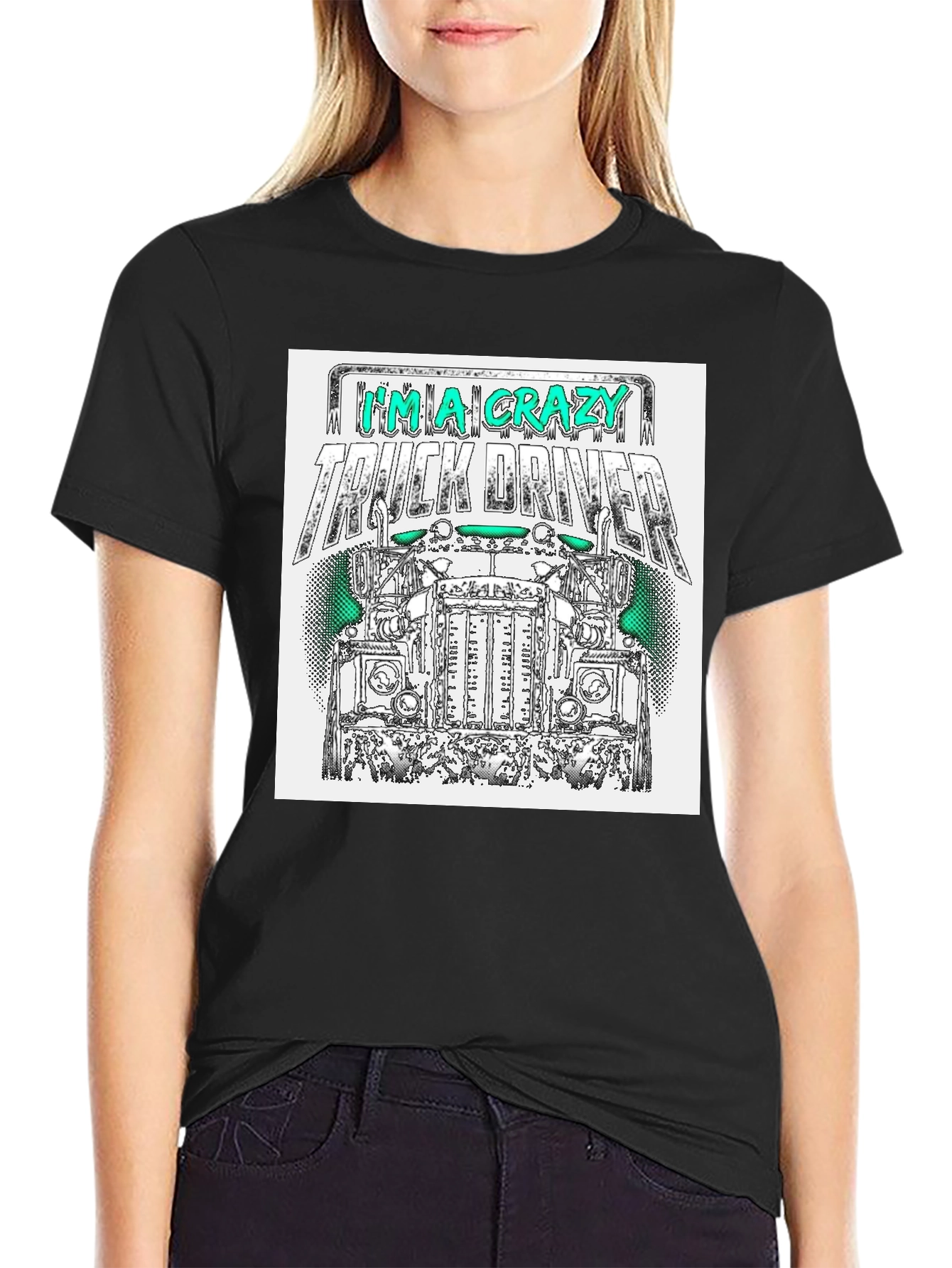 Crazy Truck Driver T-Shirt - Mens Black Tee