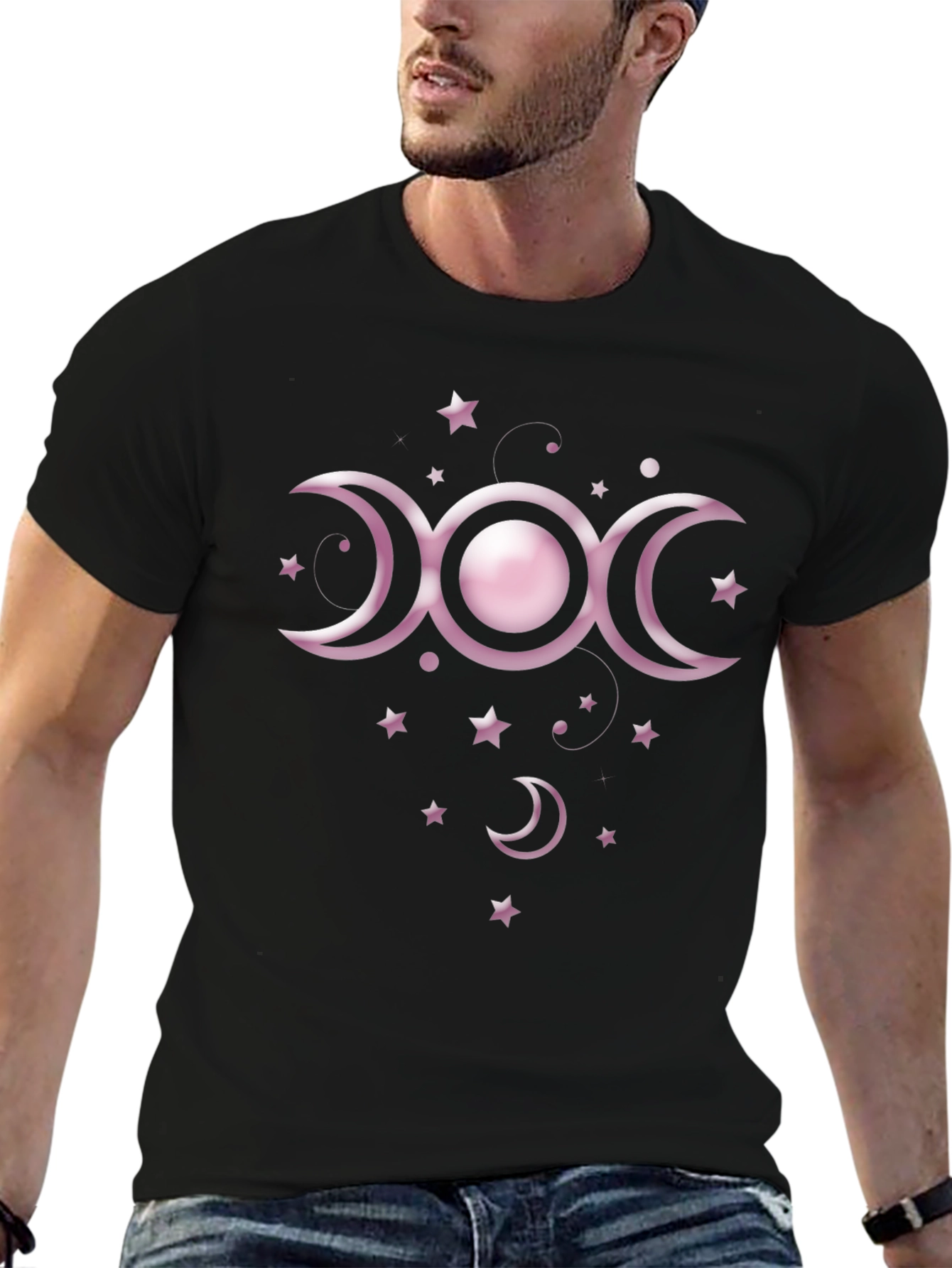 Triple Moon Goddess Black T-Shirt