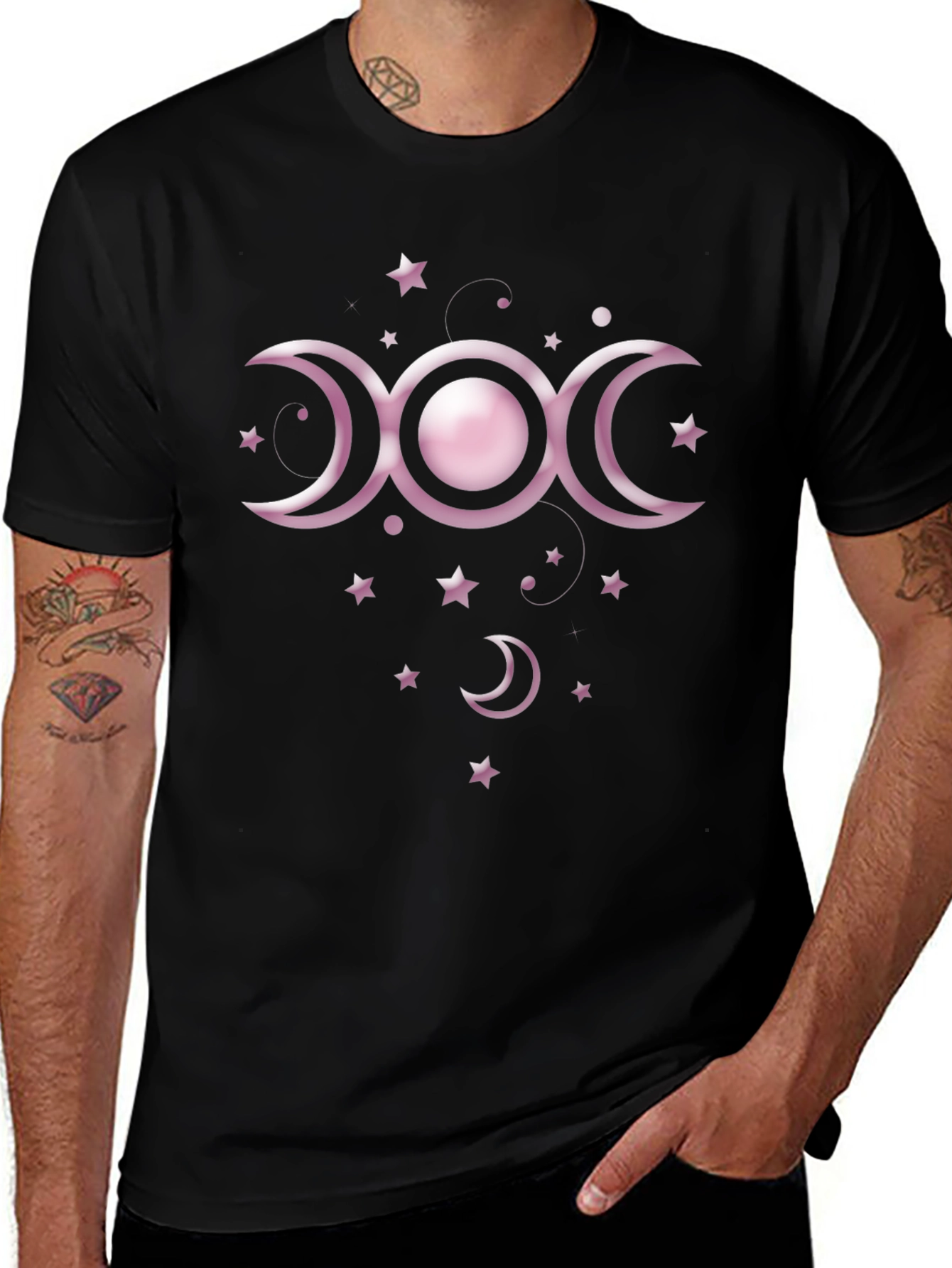 Triple Moon Goddess Black T-Shirt