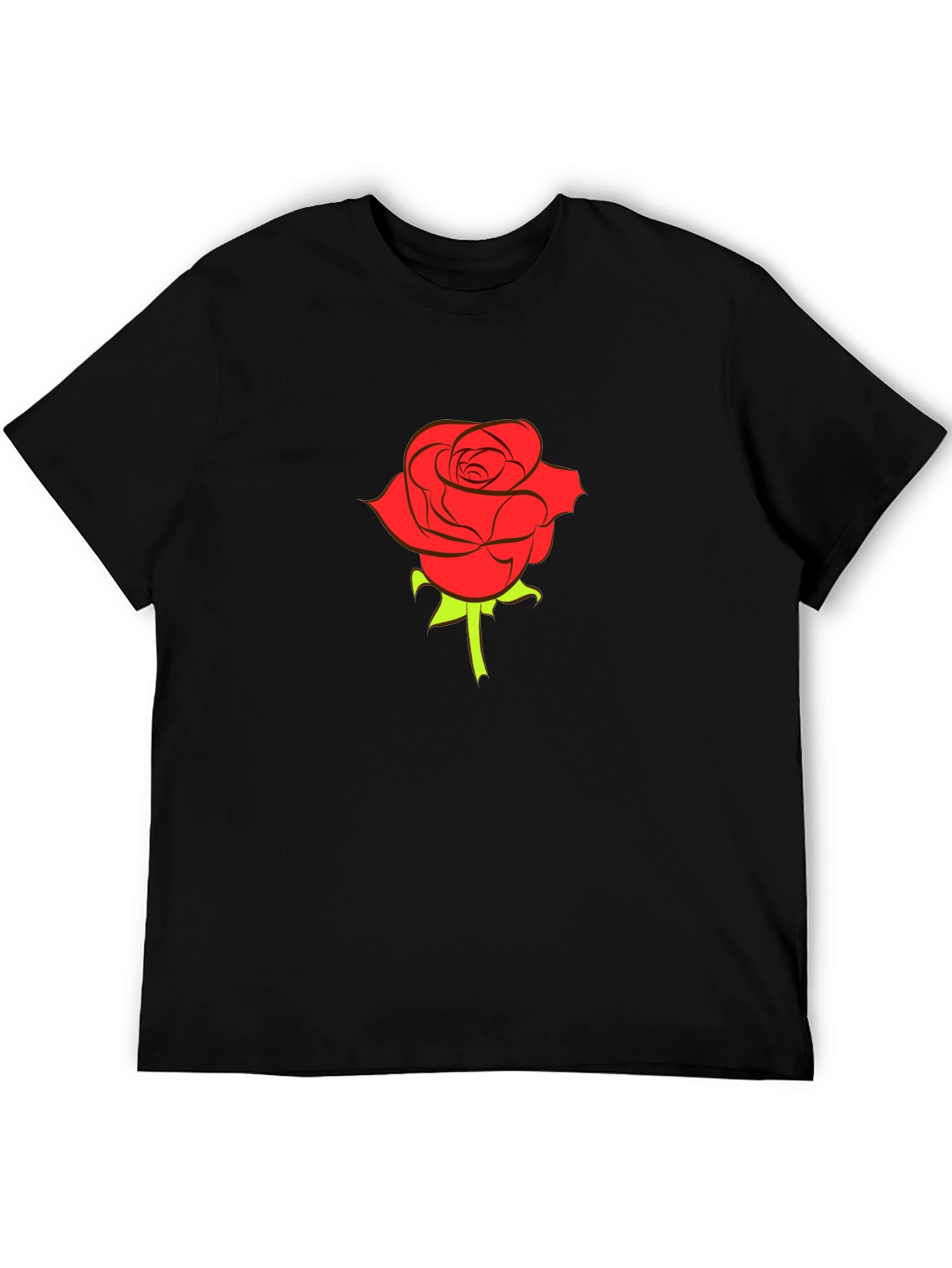 Black Rose Graphic Tee - Stylish Menswear