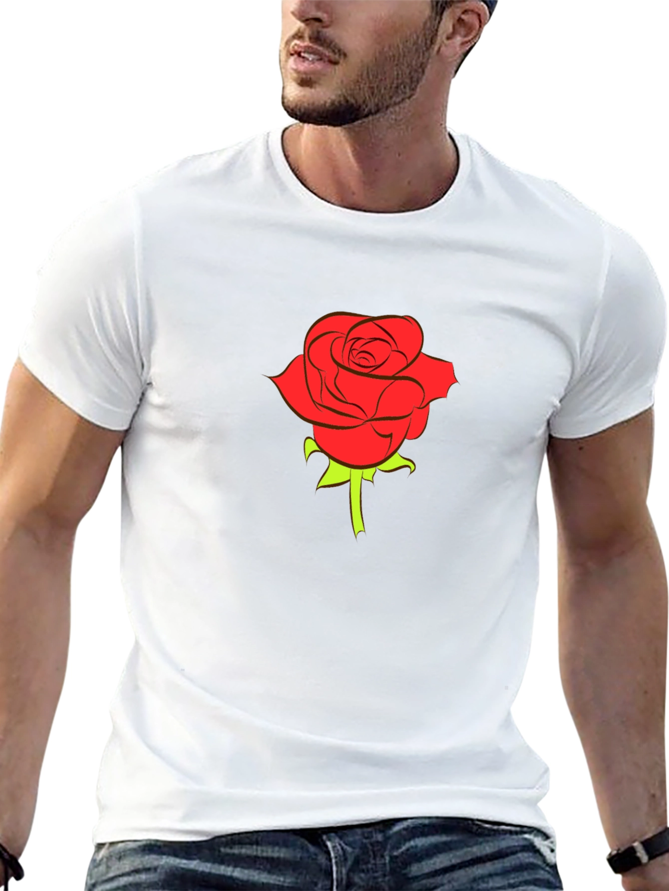 Black Rose Graphic Tee - Stylish Menswear