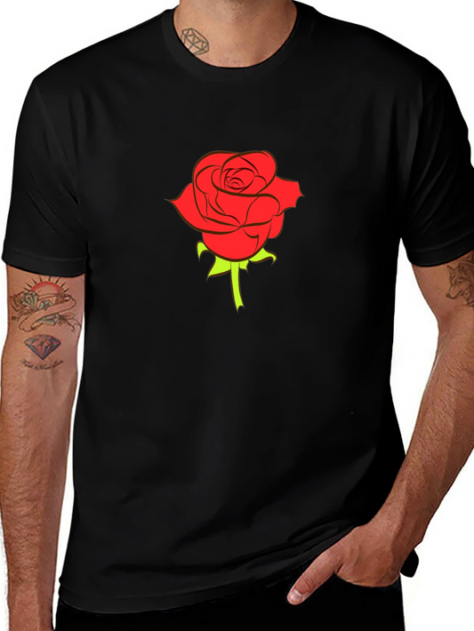 Black Rose Graphic Tee - Stylish Menswear