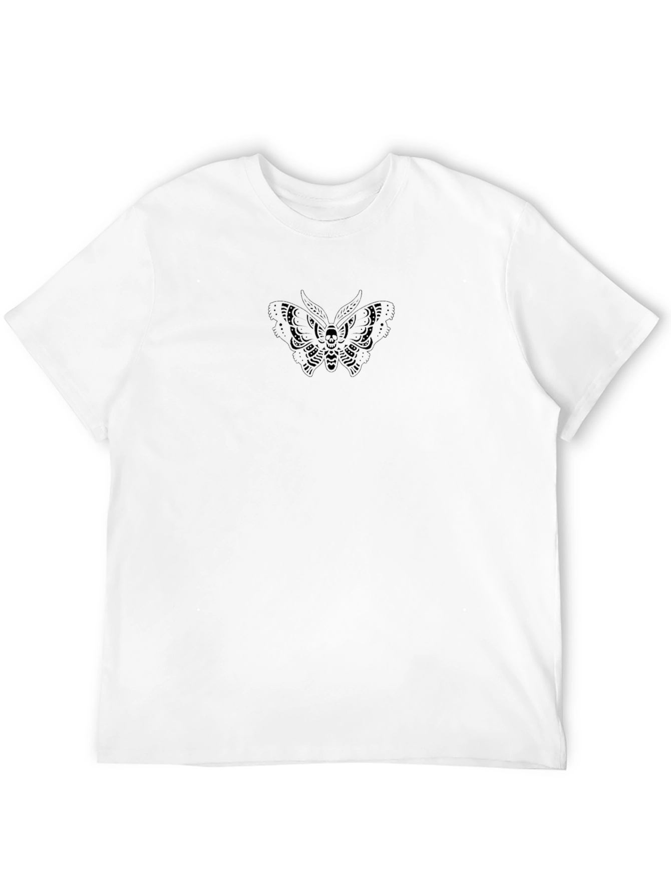 Mens Black Tee with Butterfly Graphic