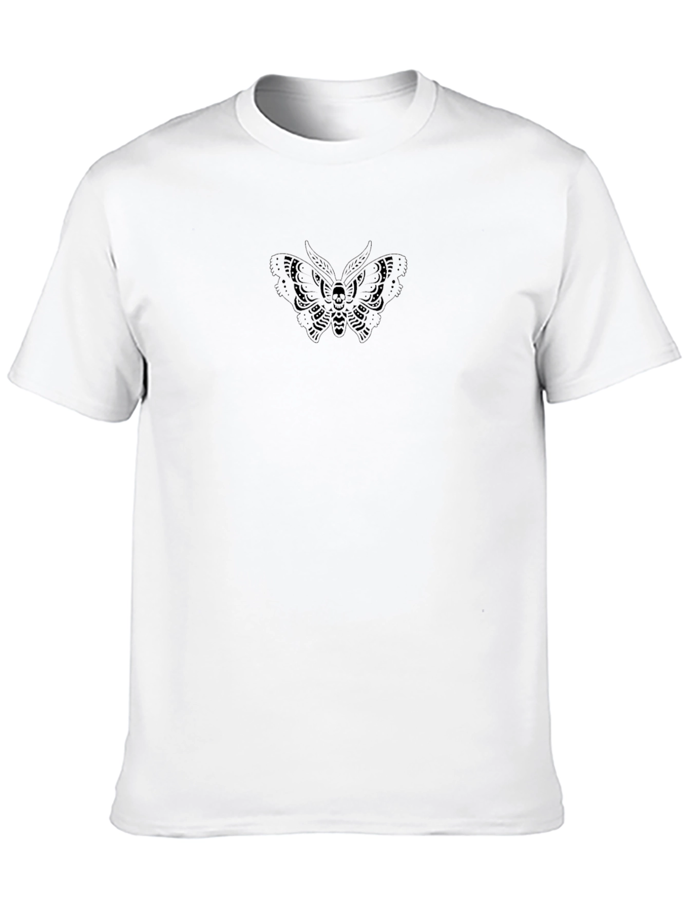 Mens Black Tee with Butterfly Graphic