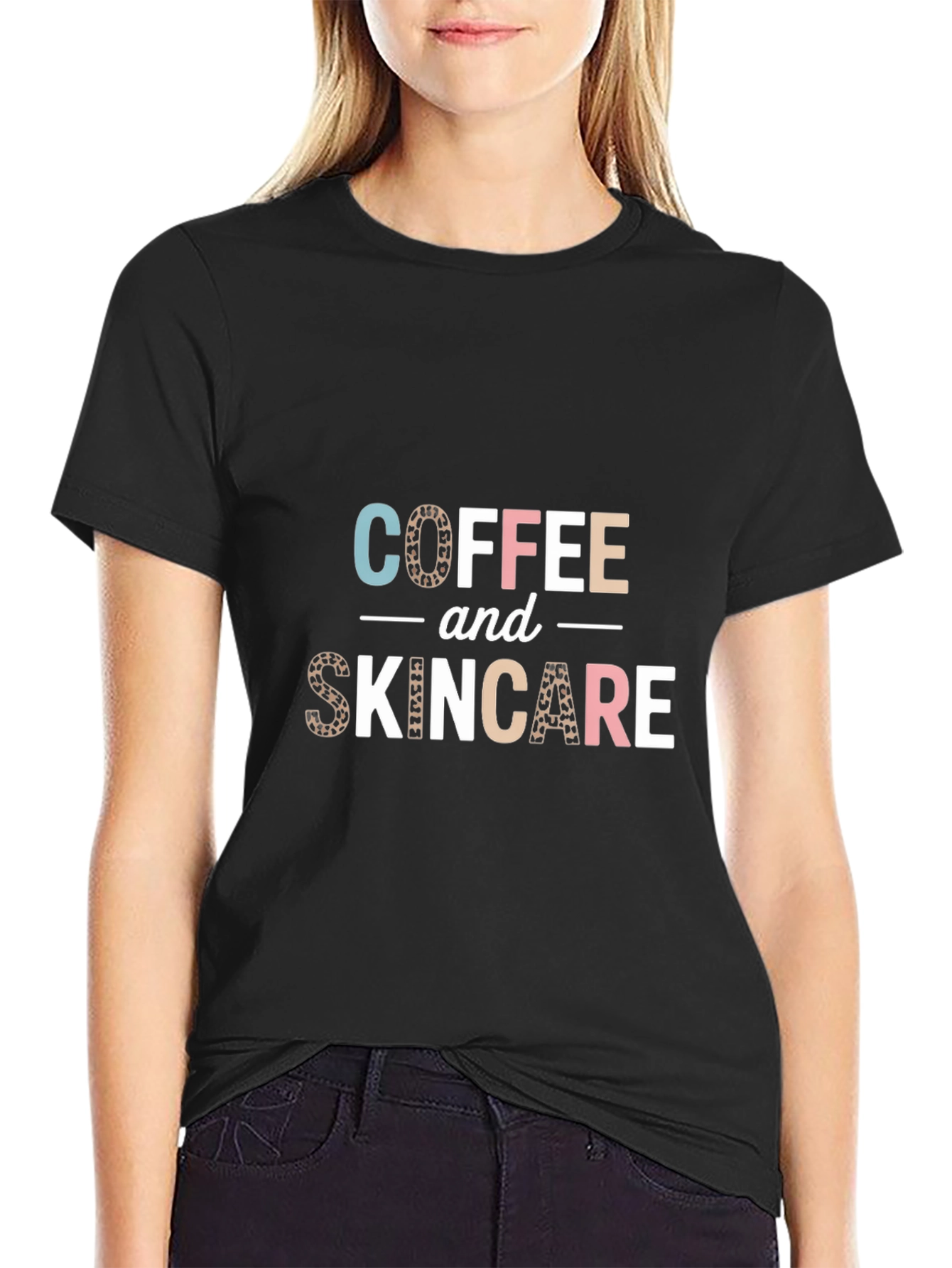 Coffee & Skincare T-Shirt - Leopard Print