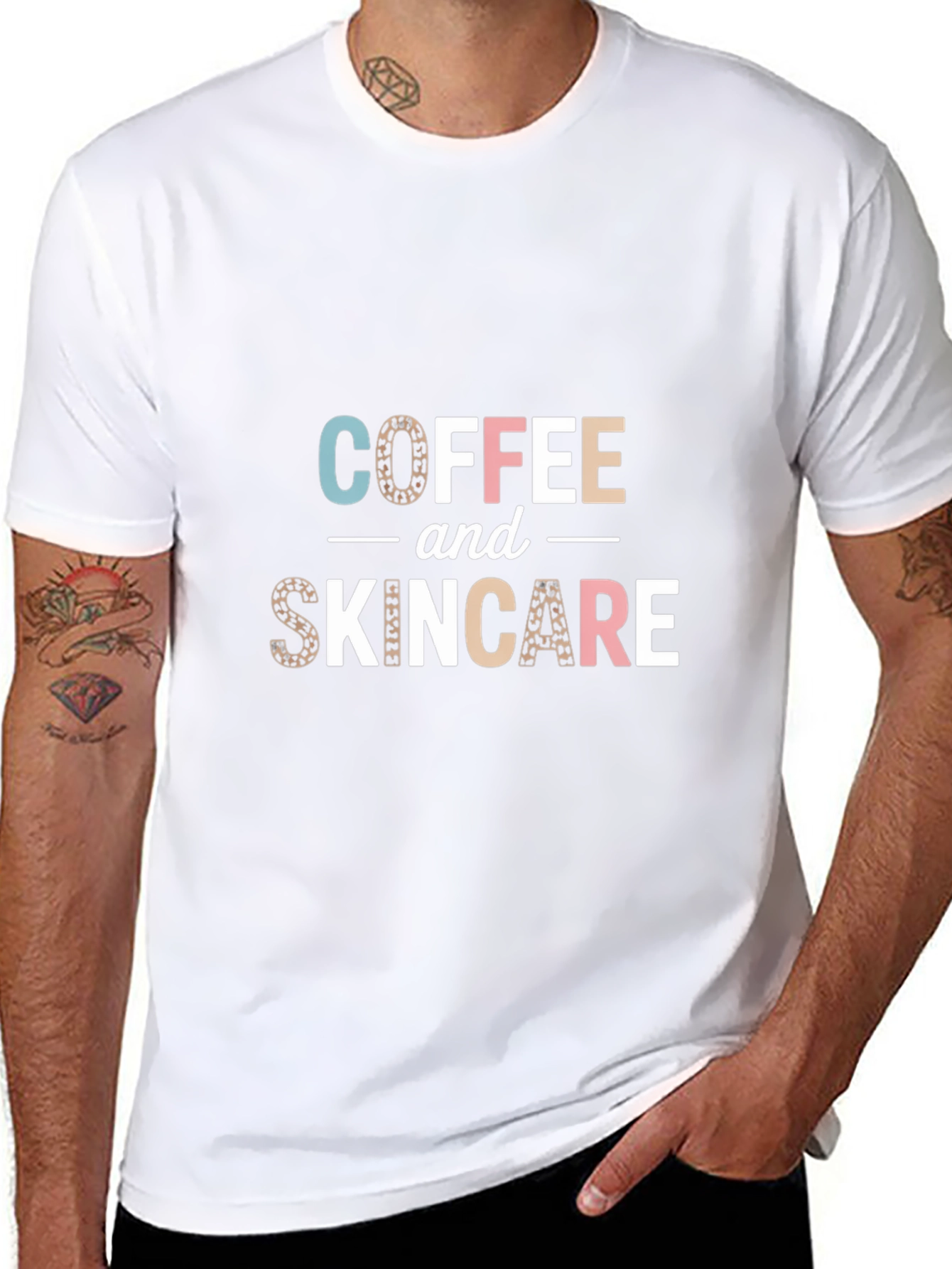 Coffee & Skincare T-Shirt - Leopard Print