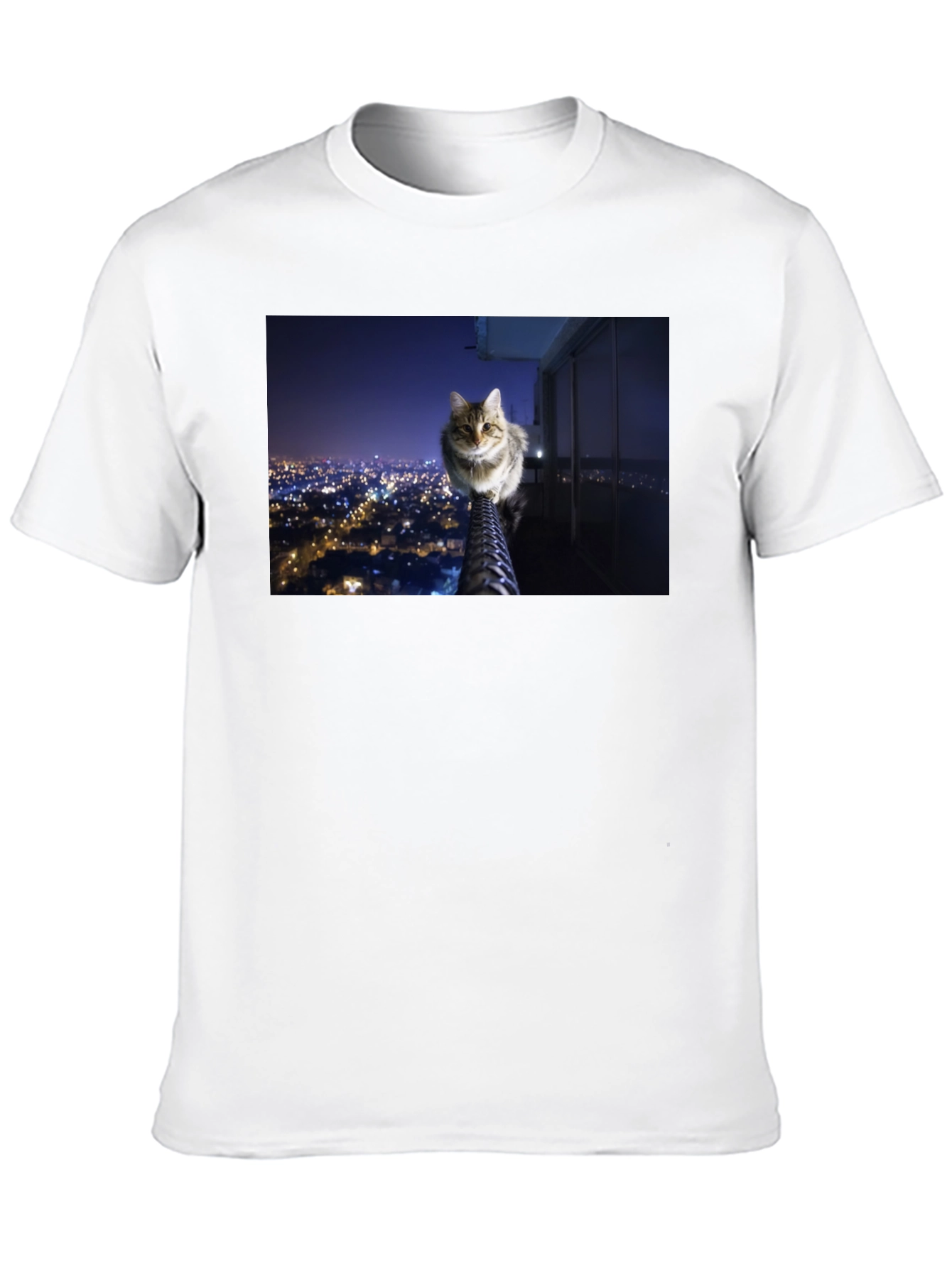 Cat on City View T-Shirt