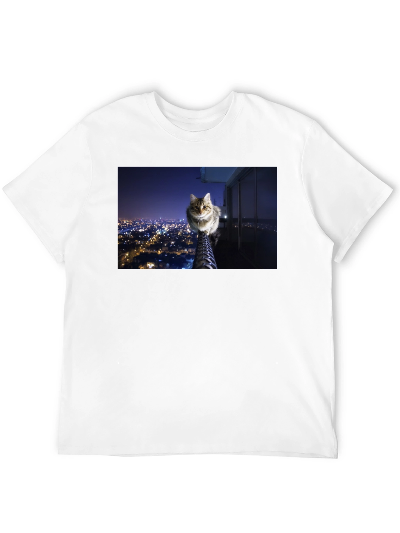 Cat on City View T-Shirt