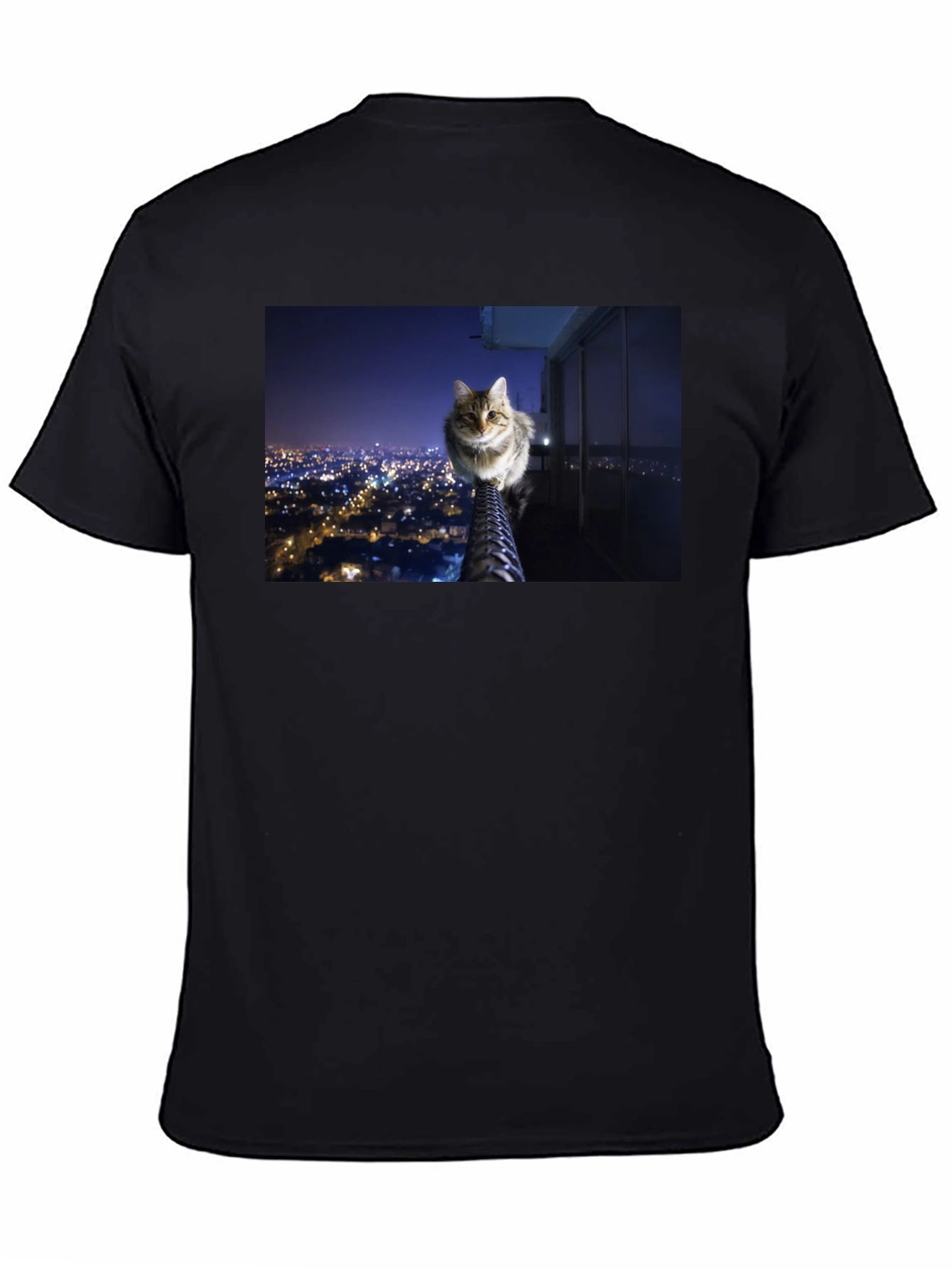 Cat on City View T-Shirt