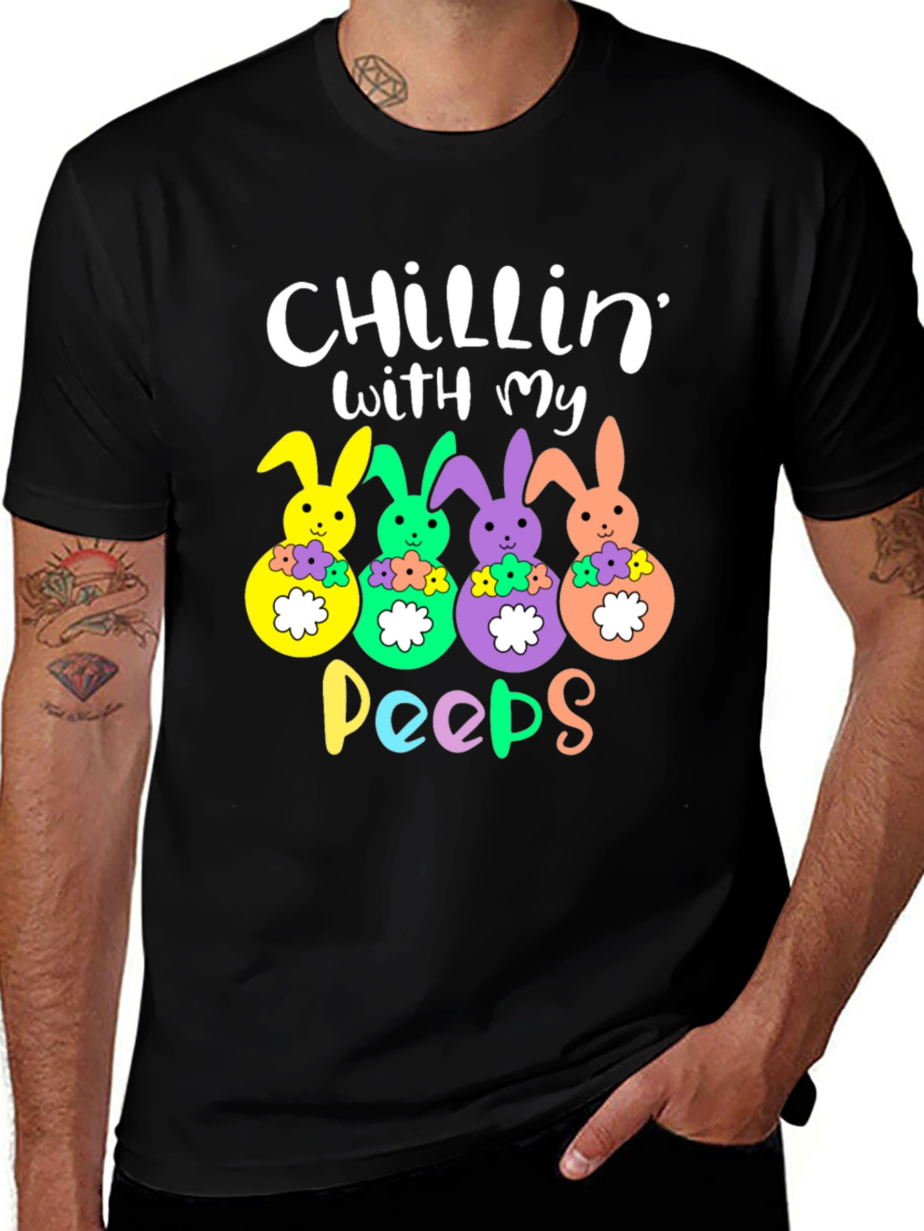 Chillin with My Peeps Easter Bunny T-Shirt