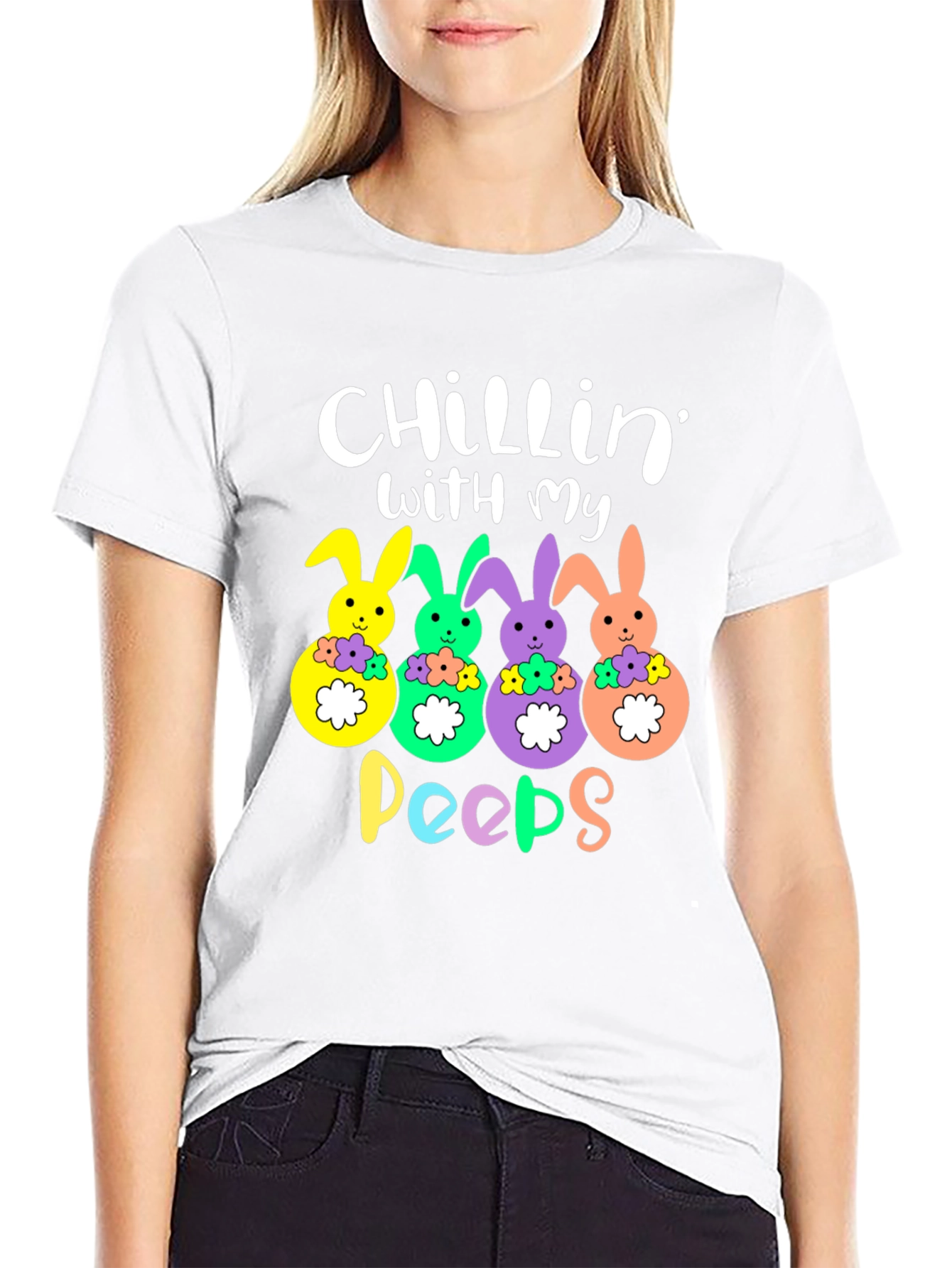 Chillin with My Peeps Easter Bunny T-Shirt