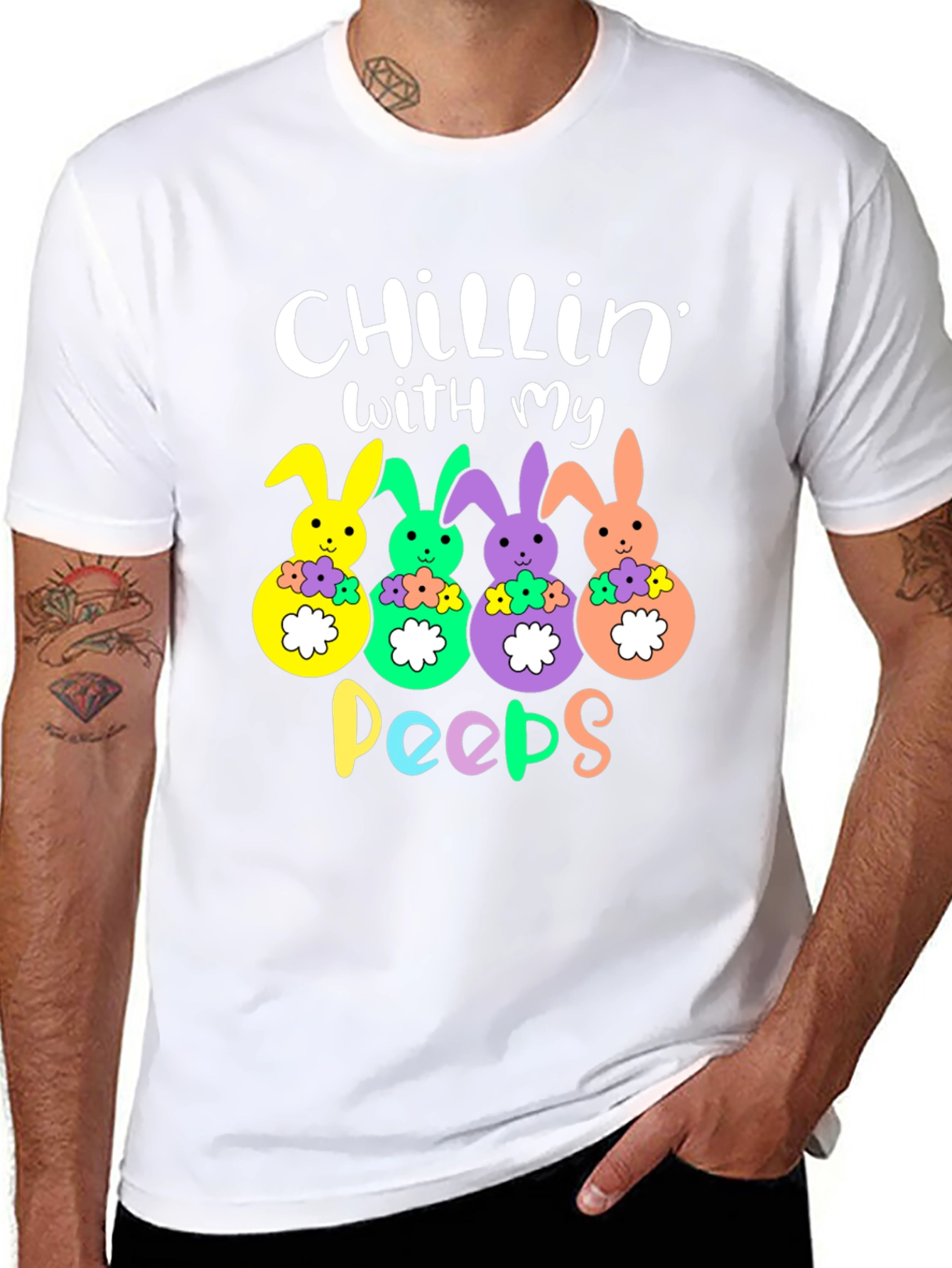 Chillin with My Peeps Easter Bunny T-Shirt