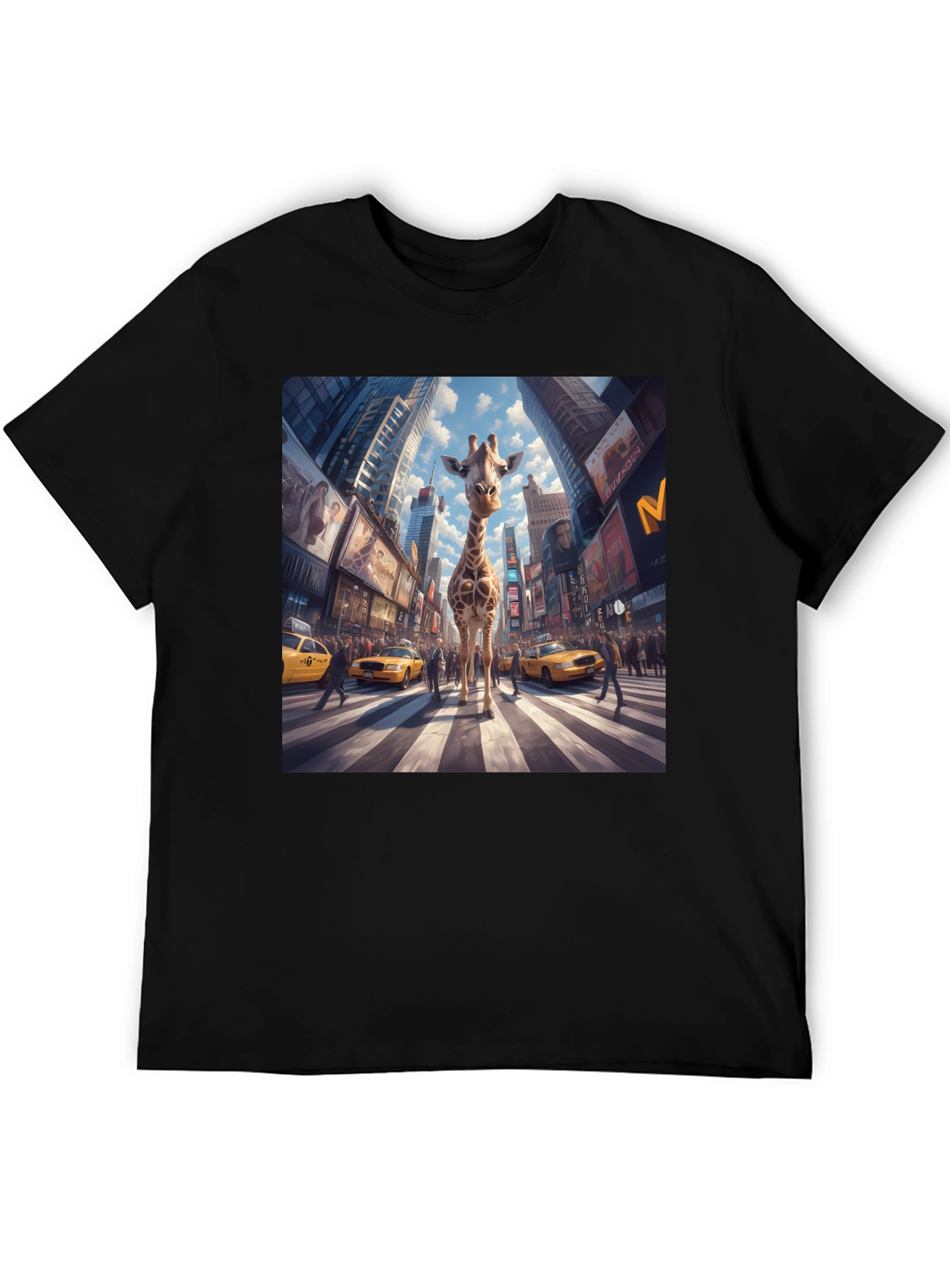 Giraffe in Times Square Black Tee