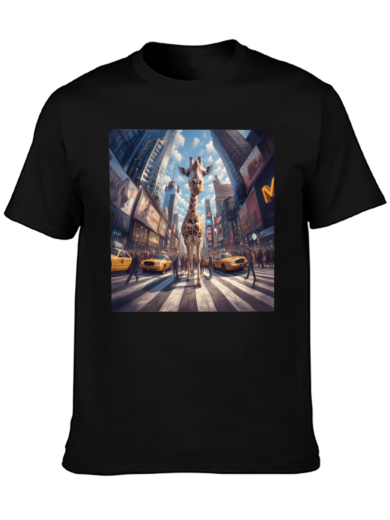 Giraffe in Times Square Black Tee