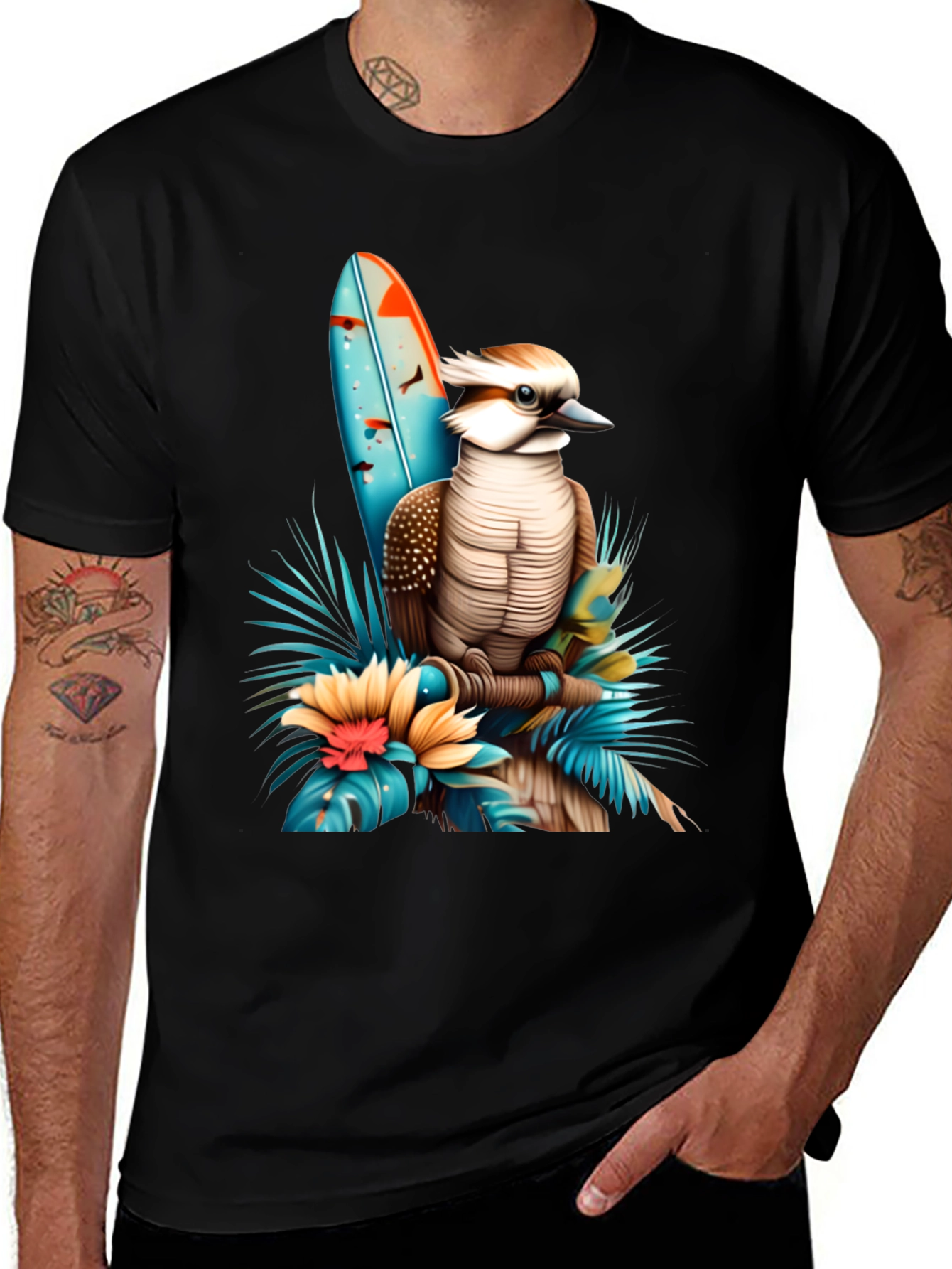 Kookaburra Surfboard Graphic T-Shirt