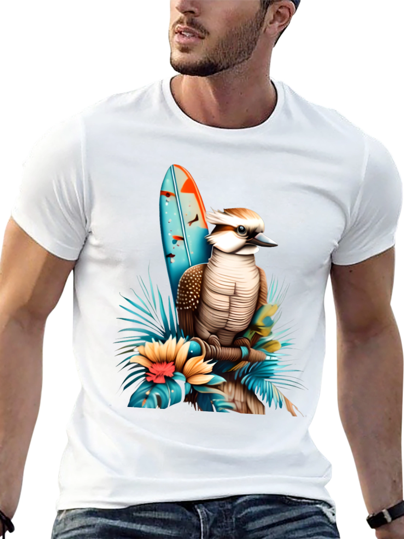 Kookaburra Surfboard Graphic T-Shirt