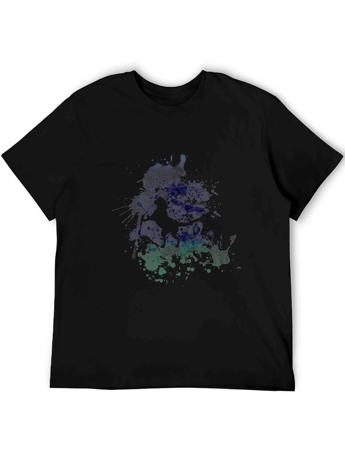 Abstract Graphic Print Black Casual Tee
