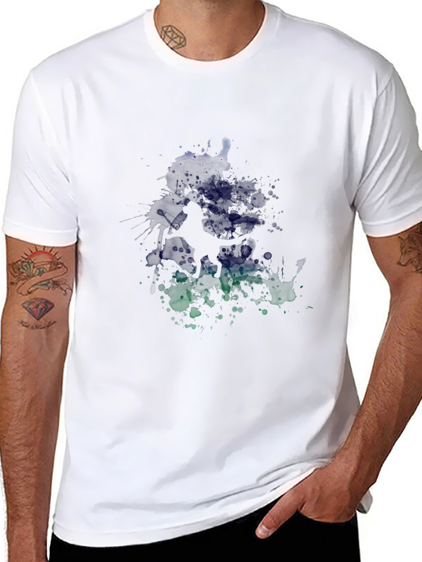 Abstract Graphic Print Black Casual Tee
