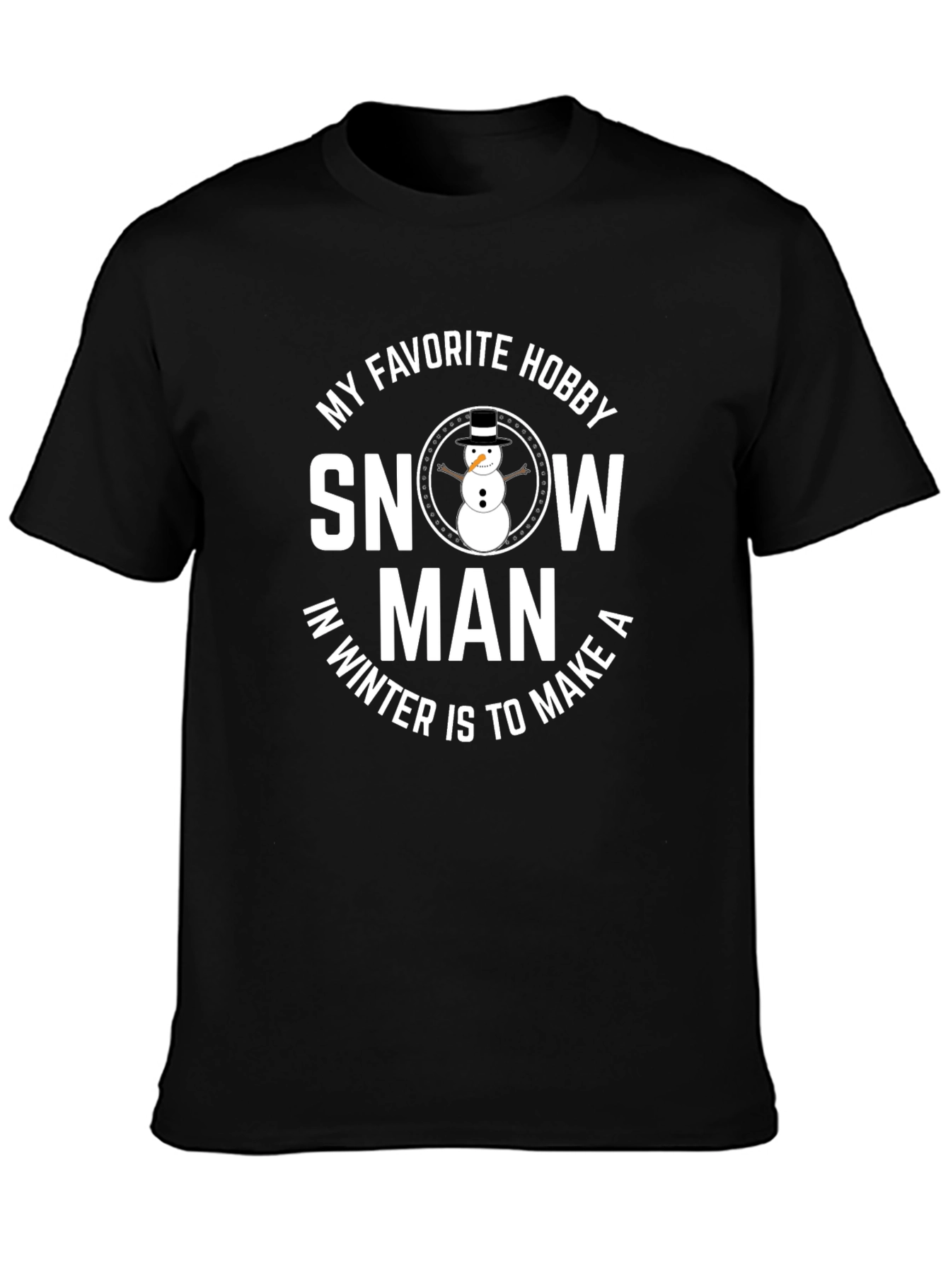 Snowman Hobby Graphic Tee - Winter Fun T-Shirt