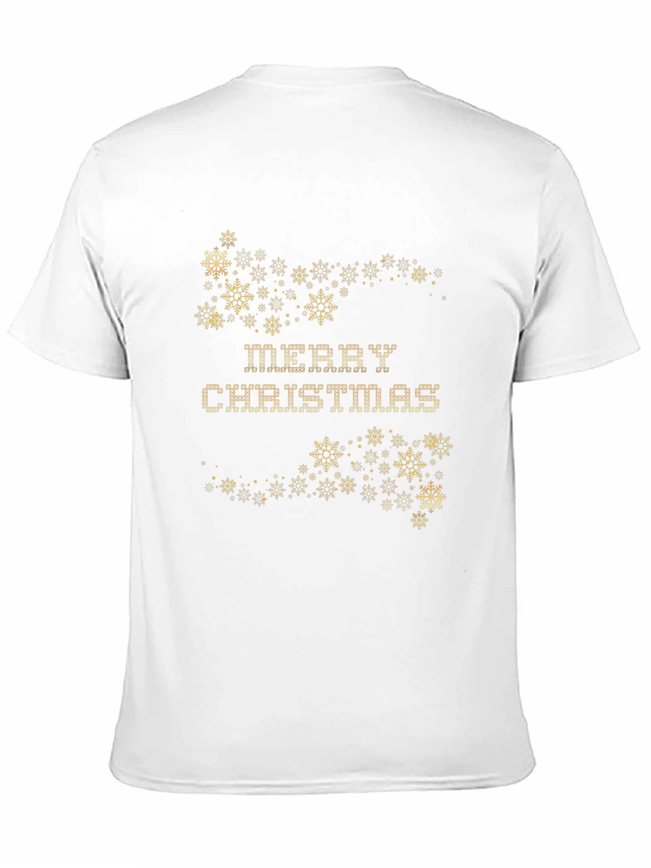 Festive Merry Christmas Snowflake Graphic Tee - Black