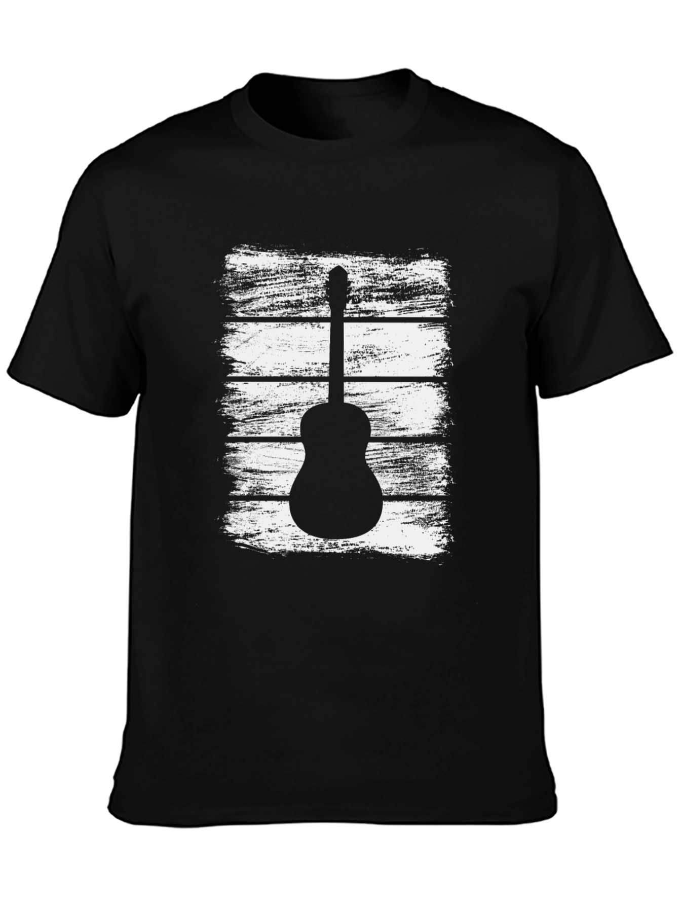 Guitar Graphic Tee - Black Cotton Comfort