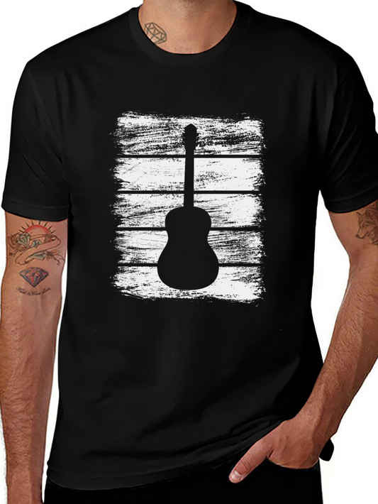 Guitar Graphic Tee - Black Cotton Comfort