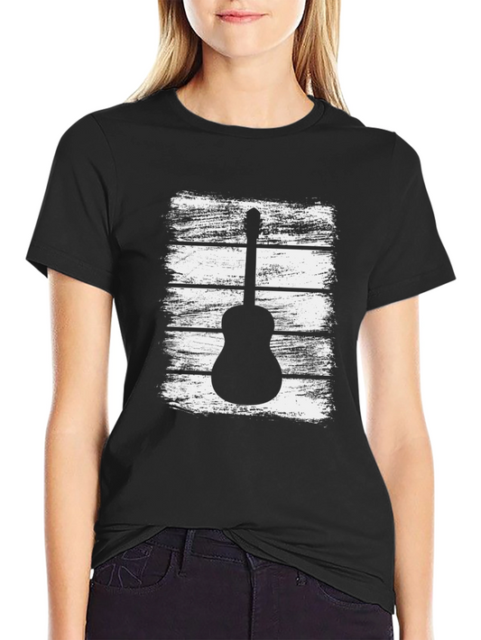 Guitar Graphic Tee - Black Cotton Comfort