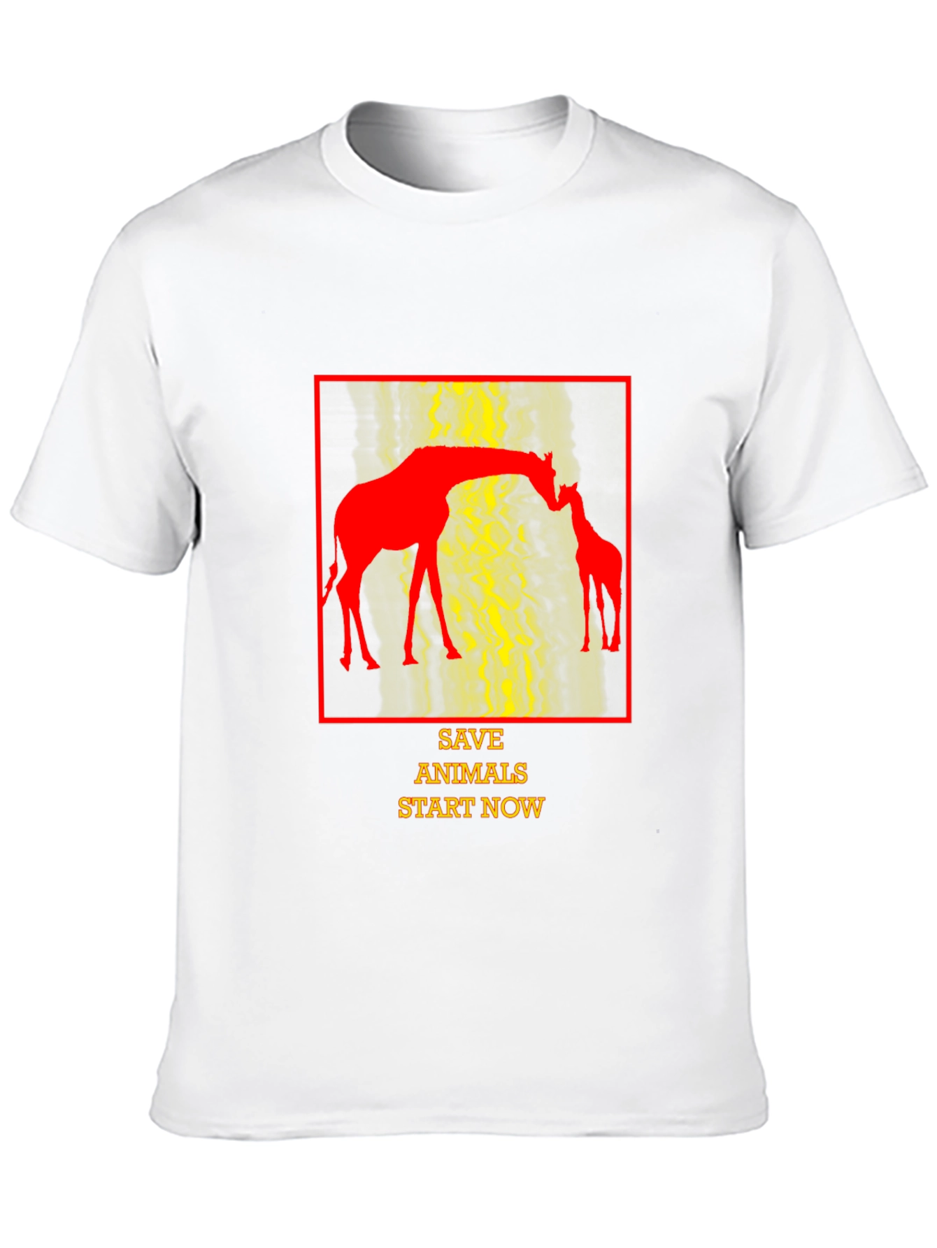 Save Animals T-Shirt - Giraffe Design