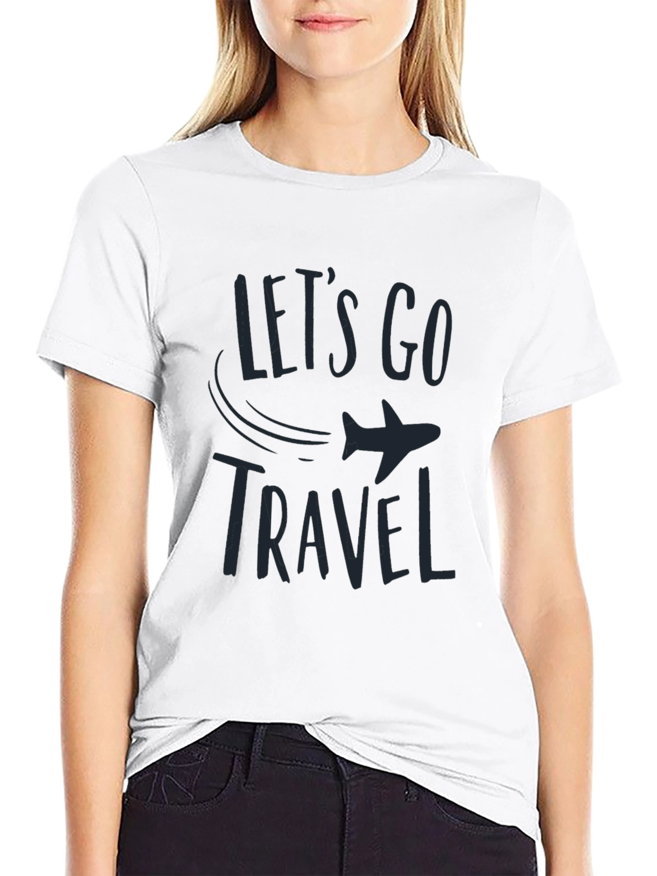 Lets Go Travel Black T-Shirt
