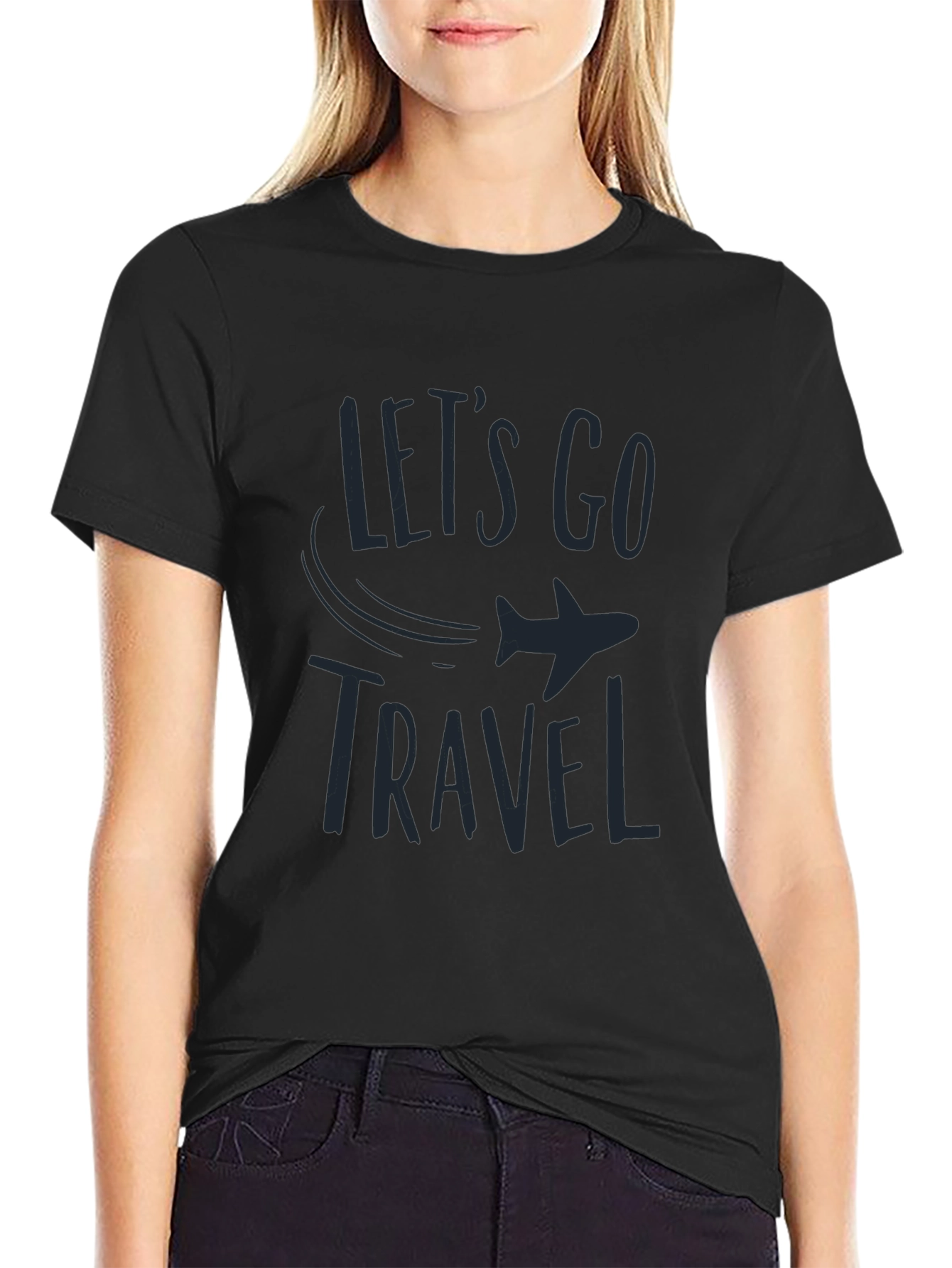 Lets Go Travel Black T-Shirt
