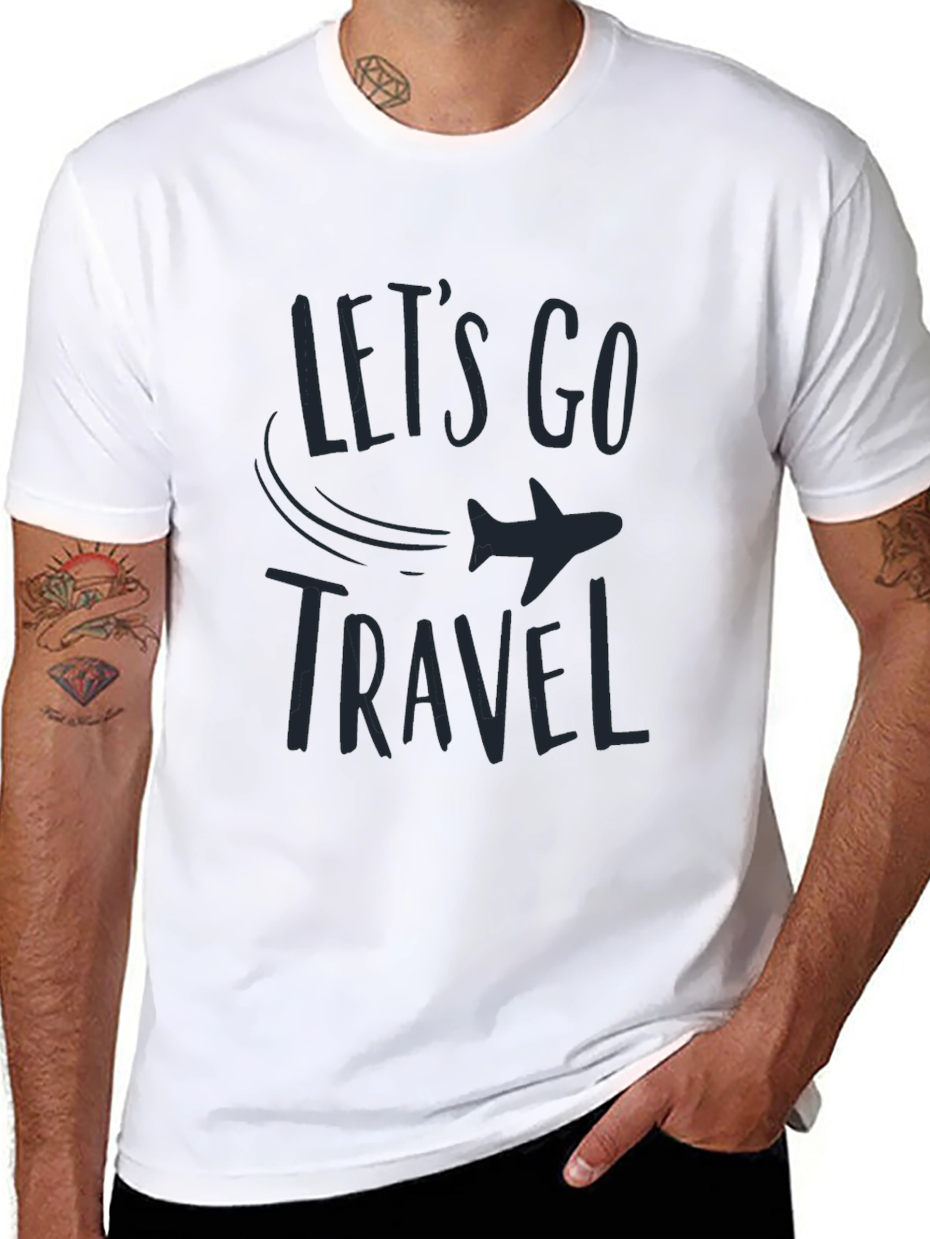 Lets Go Travel Black T-Shirt