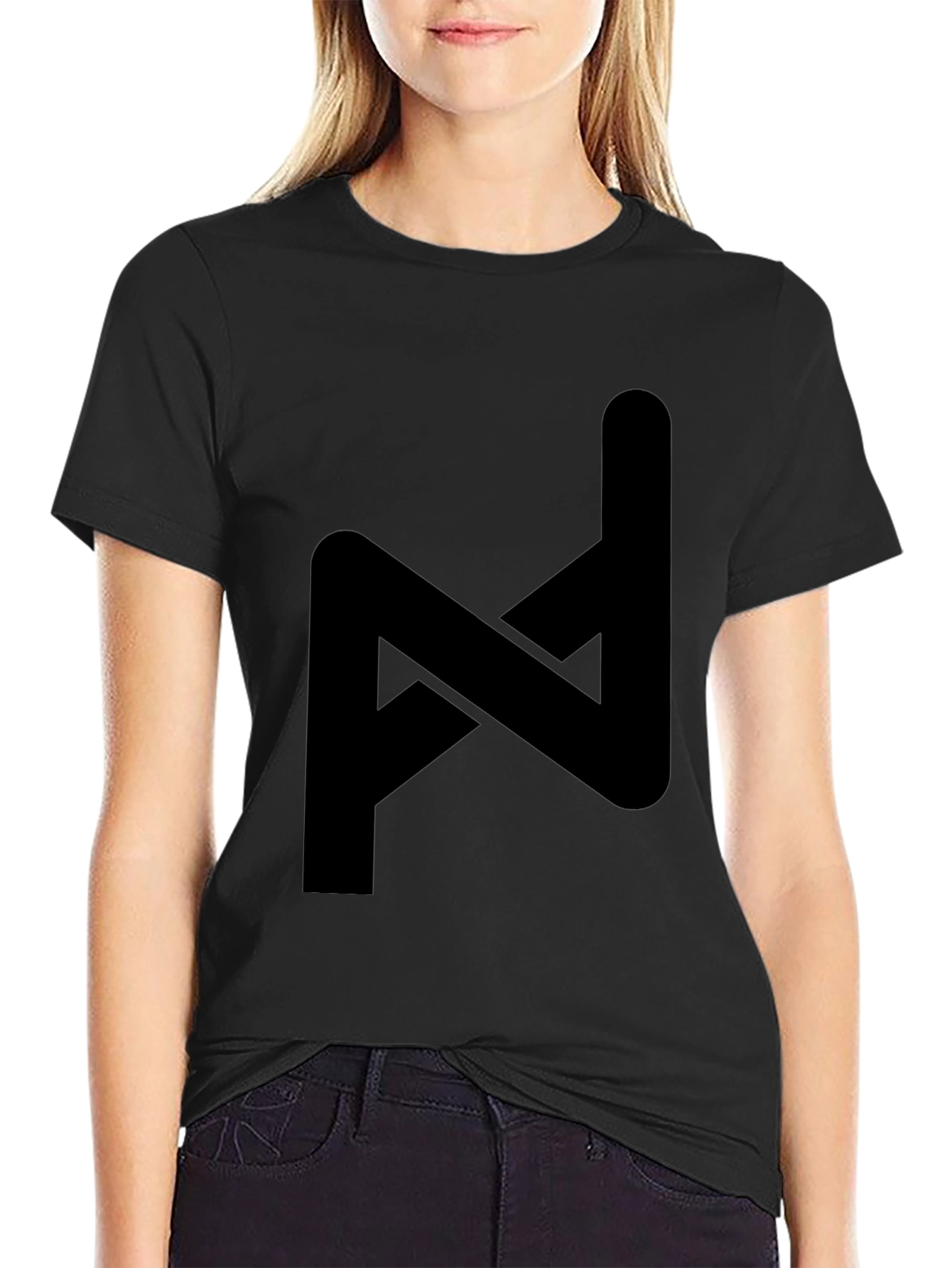 Abstract Symbol Black T-Shirt - Modern Style