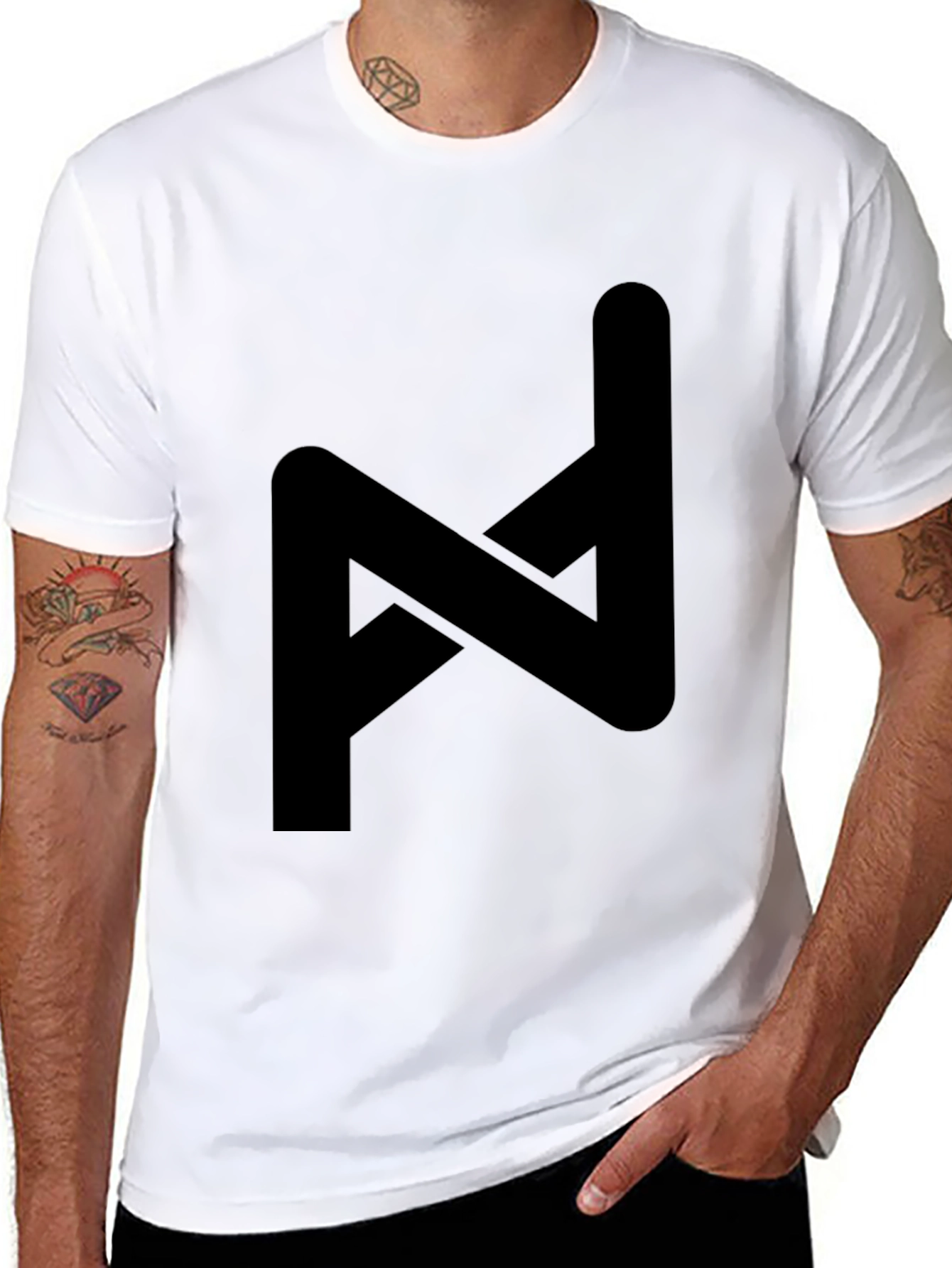 Abstract Symbol Black T-Shirt - Modern Style