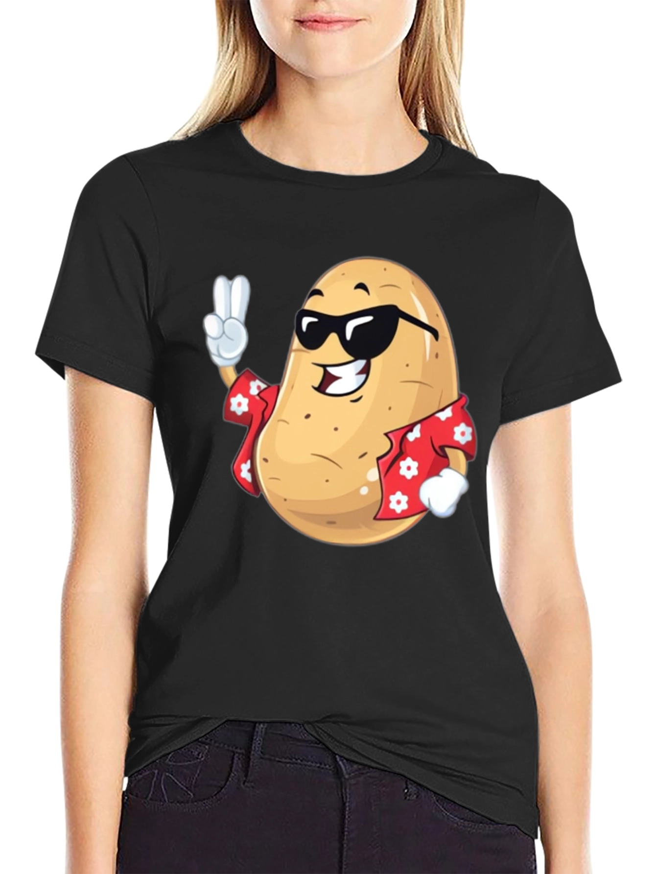 Cool Potato T-Shirt - Peace Sign & Hawaiian Shirt