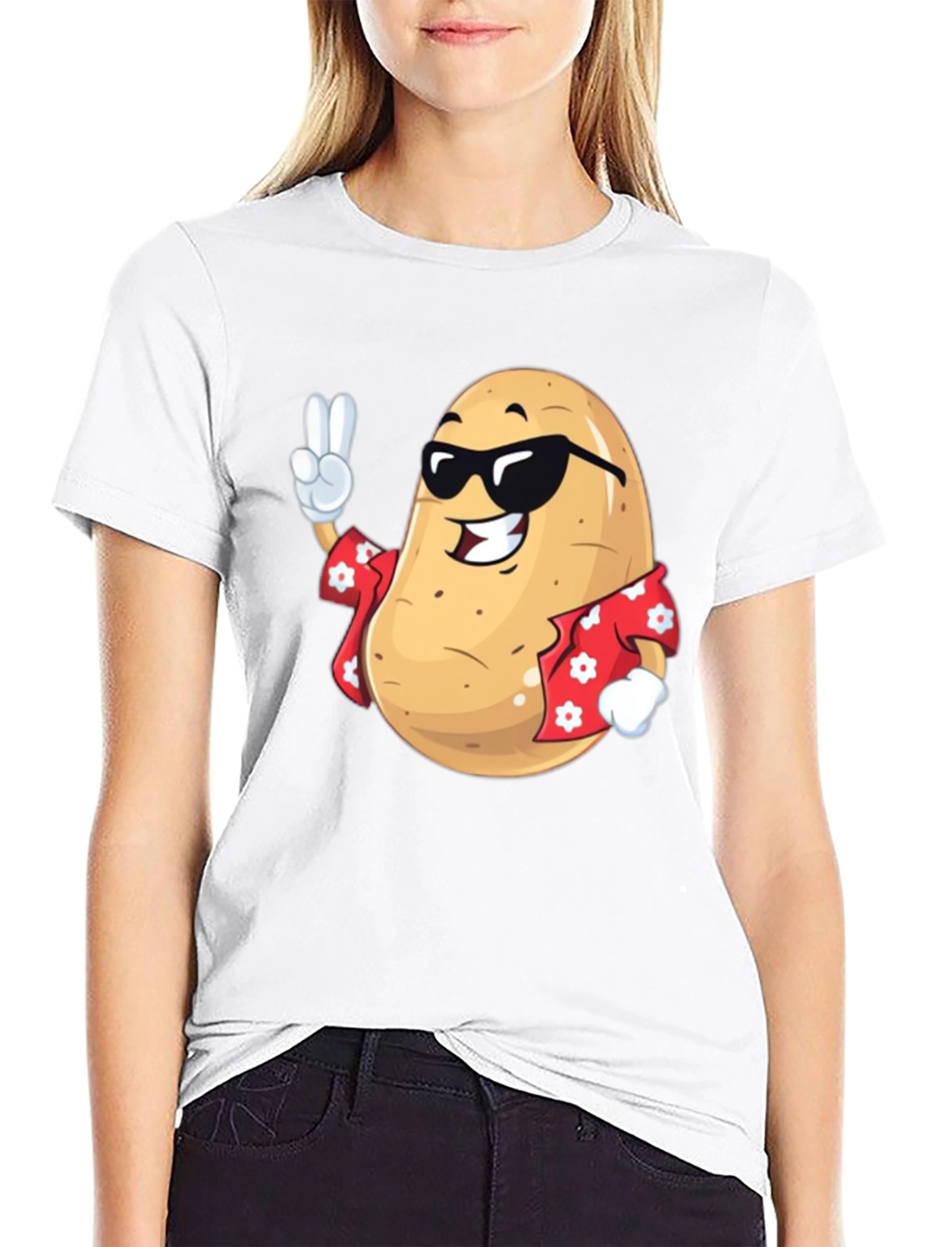 Cool Potato T-Shirt - Peace Sign & Hawaiian Shirt