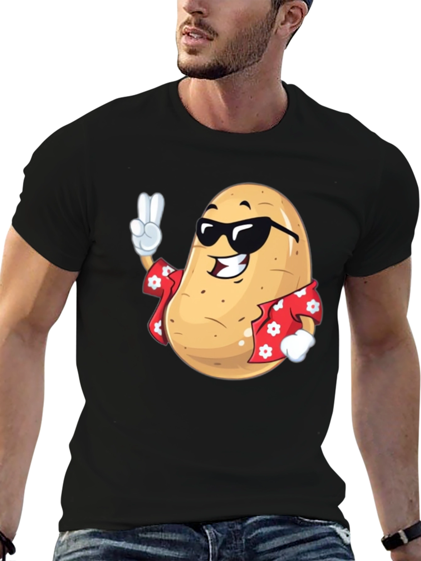 Cool Potato T-Shirt - Peace Sign & Hawaiian Shirt