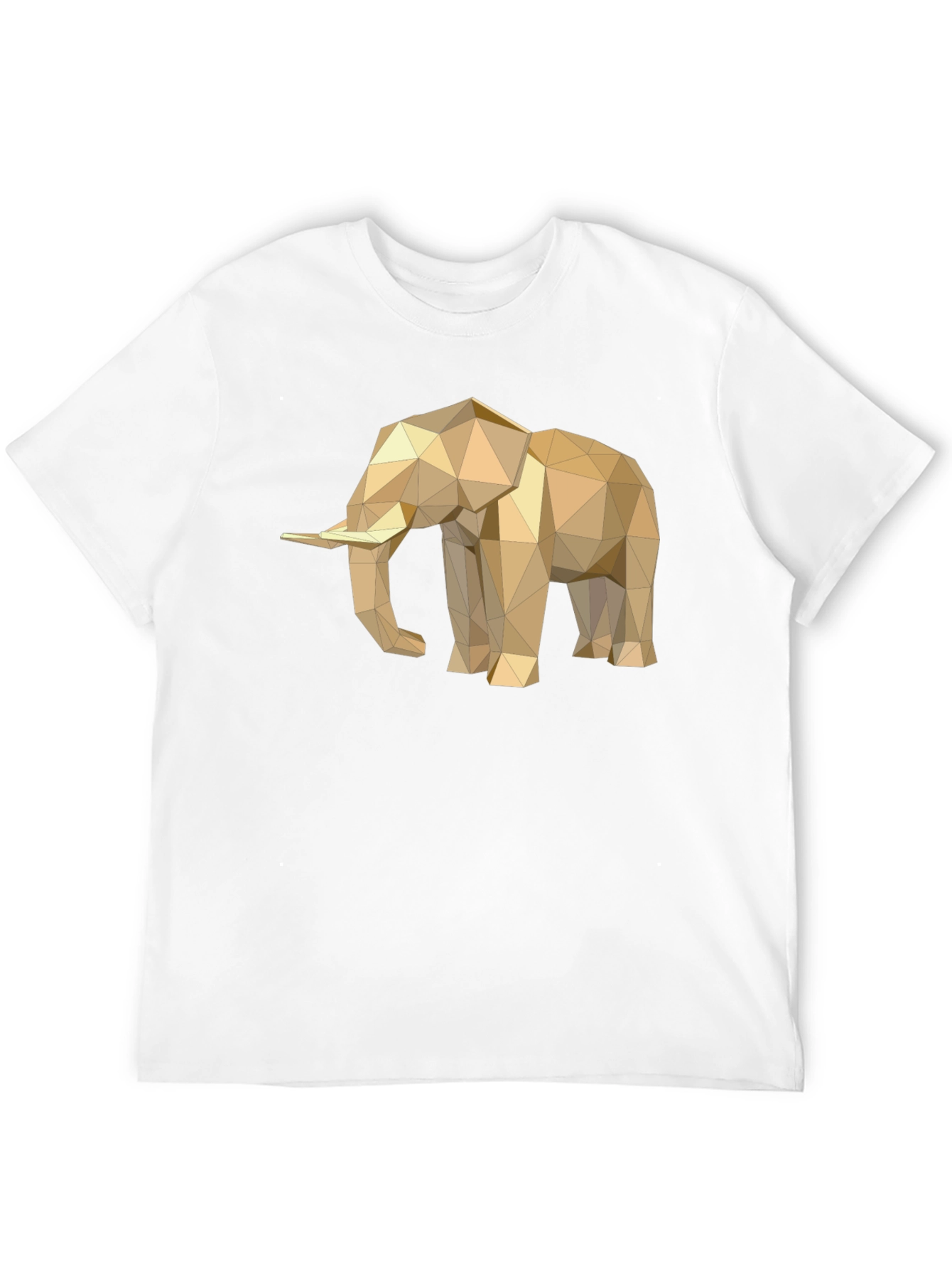 Geometric Elephant Graphic Tee - Stylish Mens Black T-Shirt