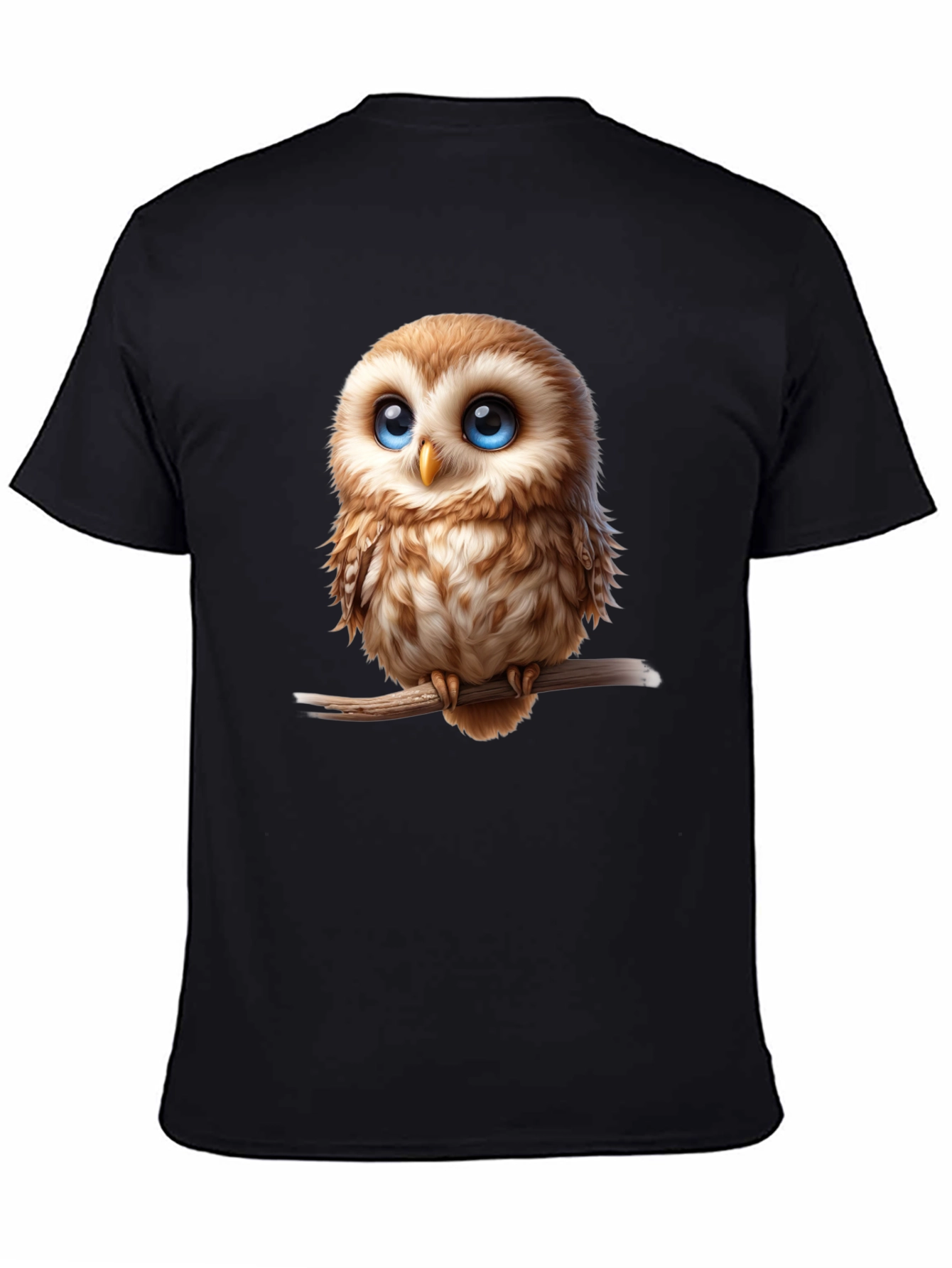 Cute Owl Graphic Tee - Mens Black T-Shirt