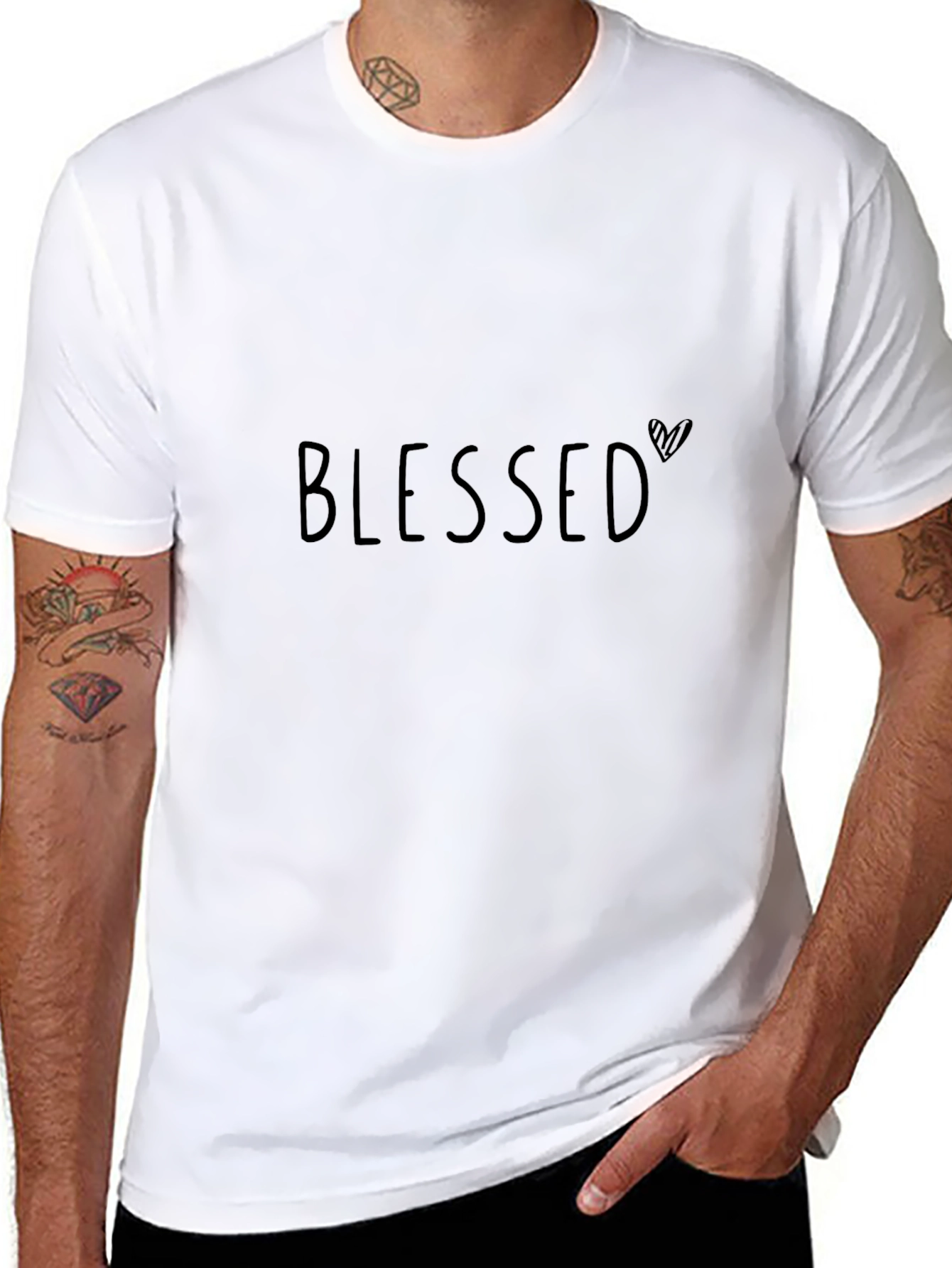 Blessed Graphic Print Mens Black T-Shirt