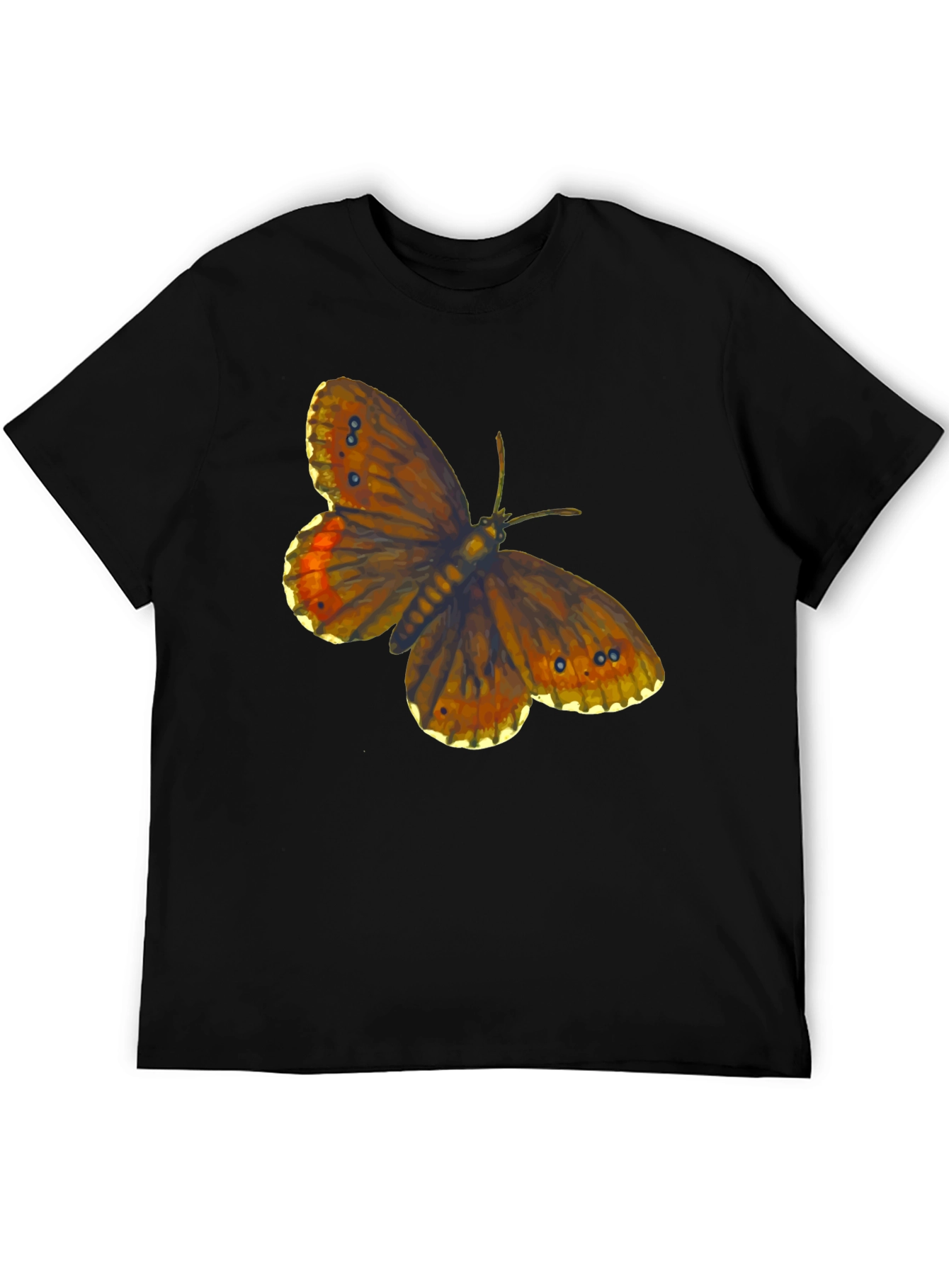 Butterfly Print Black T-Shirt