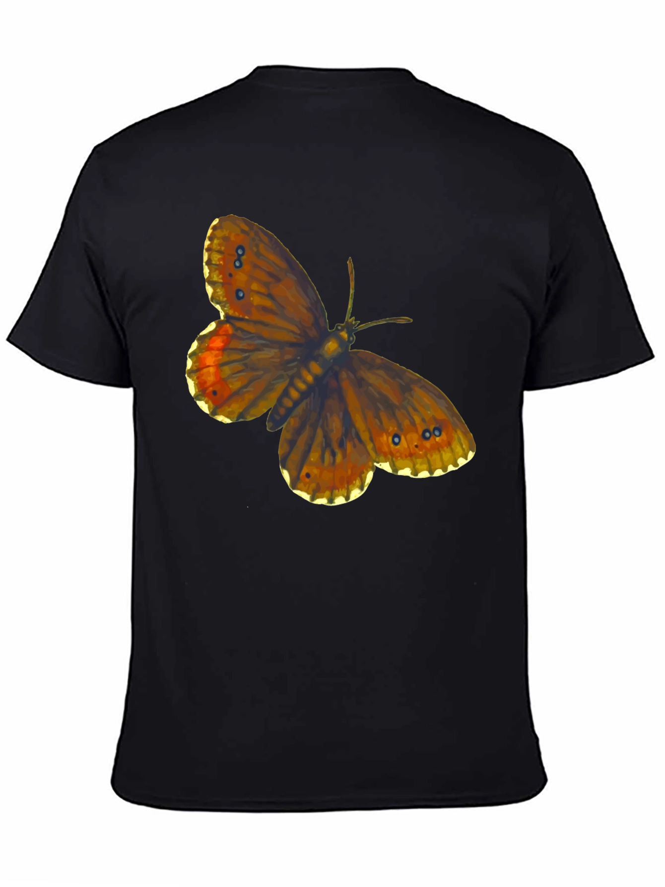Butterfly Print Black T-Shirt