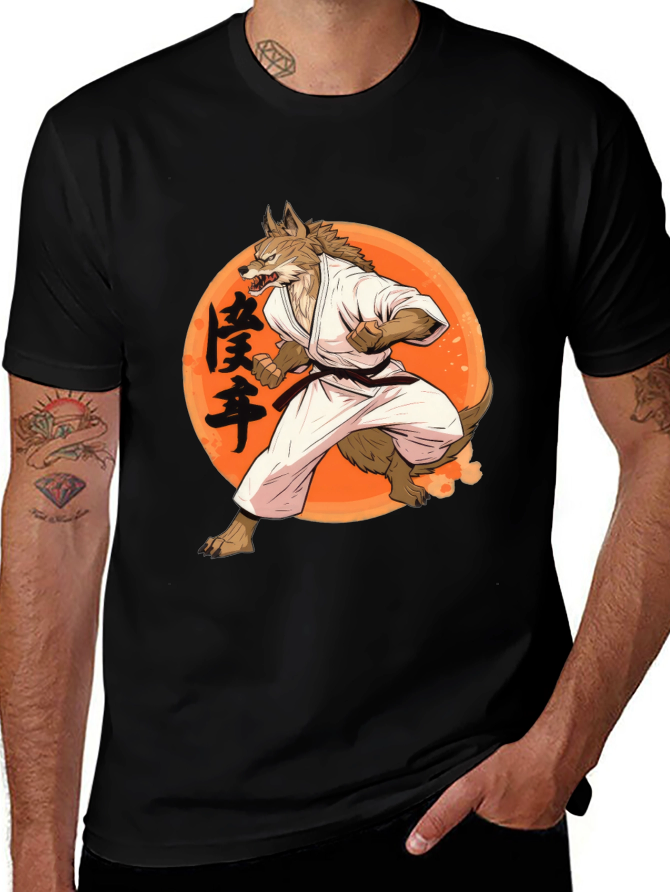Wolf Karate Graphic Tee - Unique Martial Arts Shirt