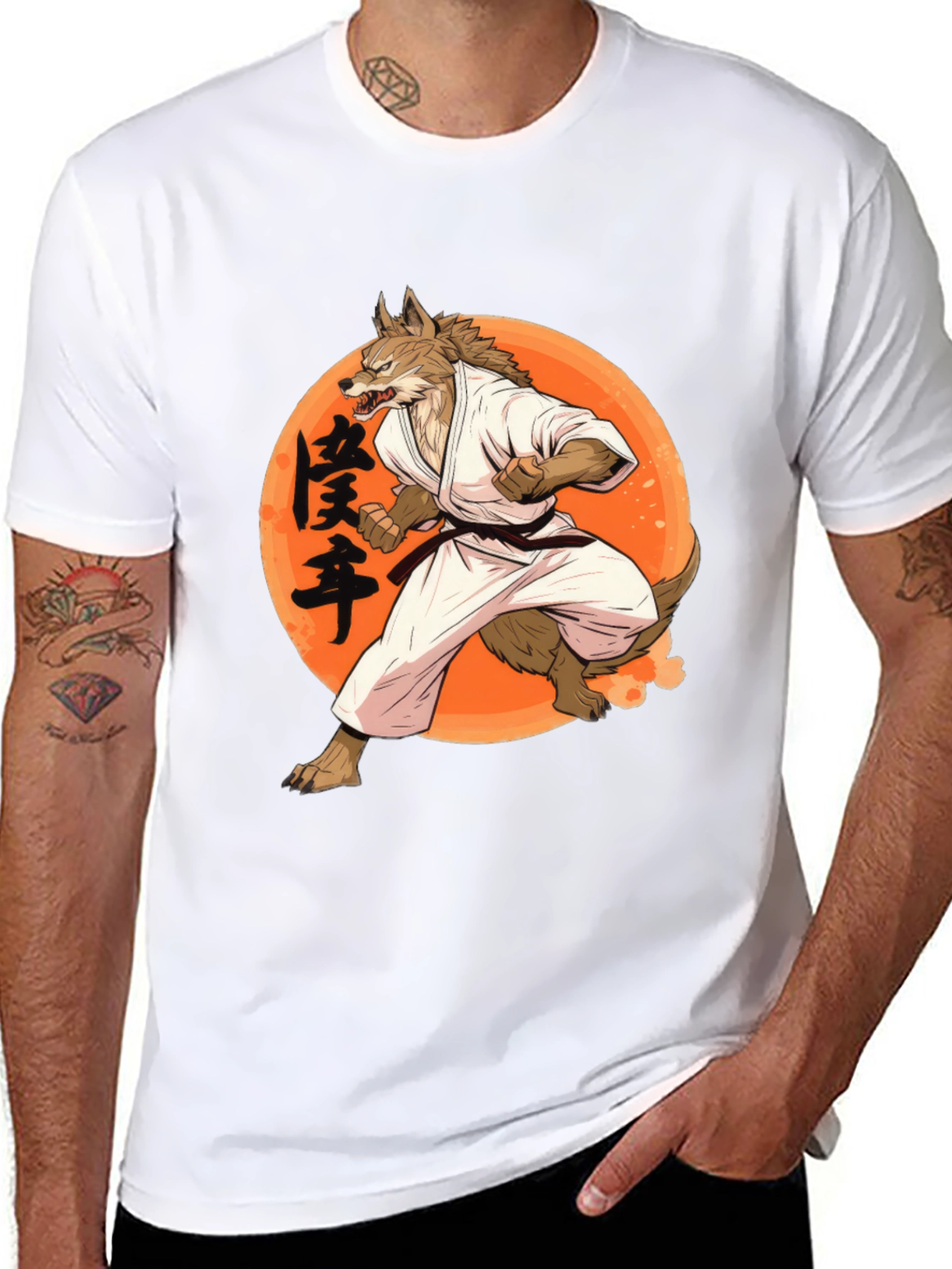 Wolf Karate Graphic Tee - Unique Martial Arts Shirt