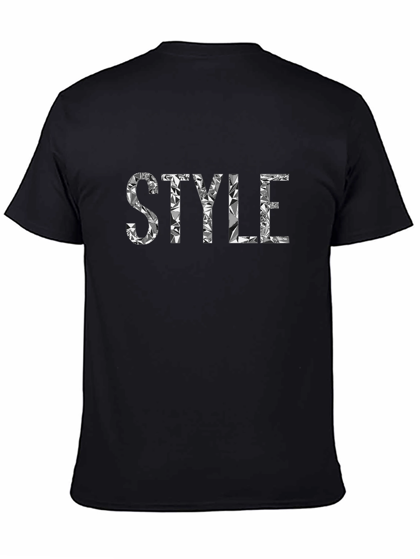 Stylish Black Tee - Style Diamond Lettering